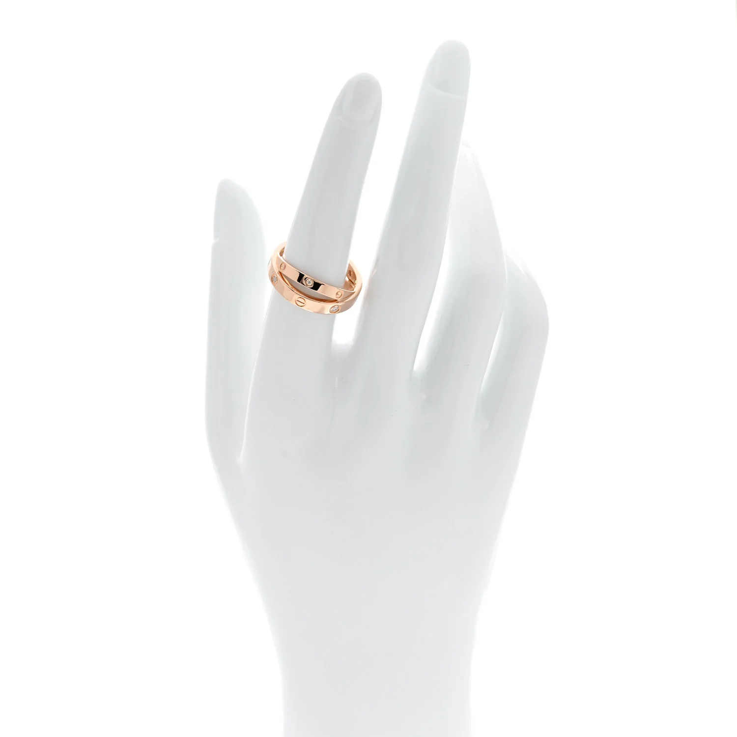 18K Pink Gold 6 Diamond LOVE Ring 54 7 - Image 2