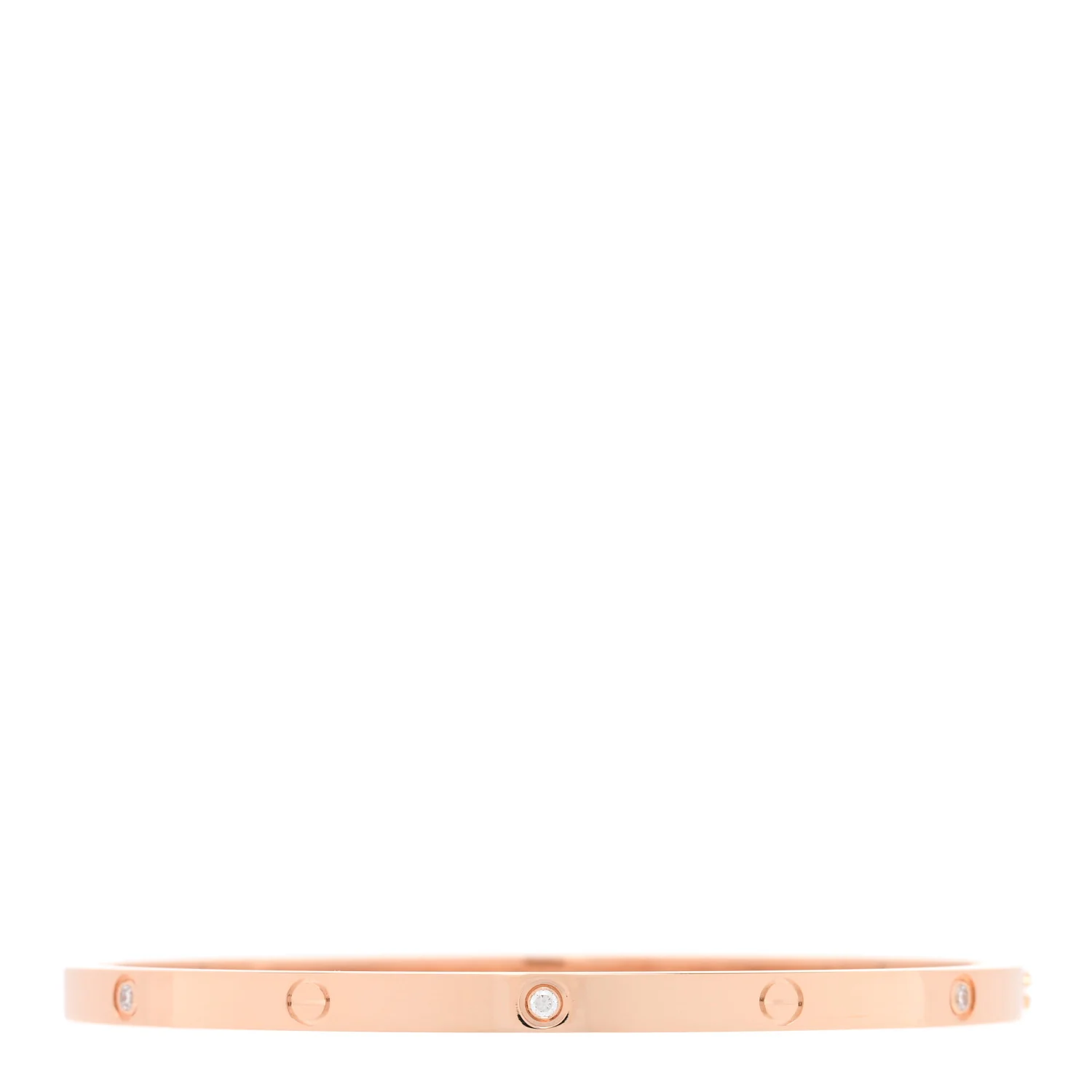 18K Pink Gold 6 Diamond Small LOVE Bracelet 17