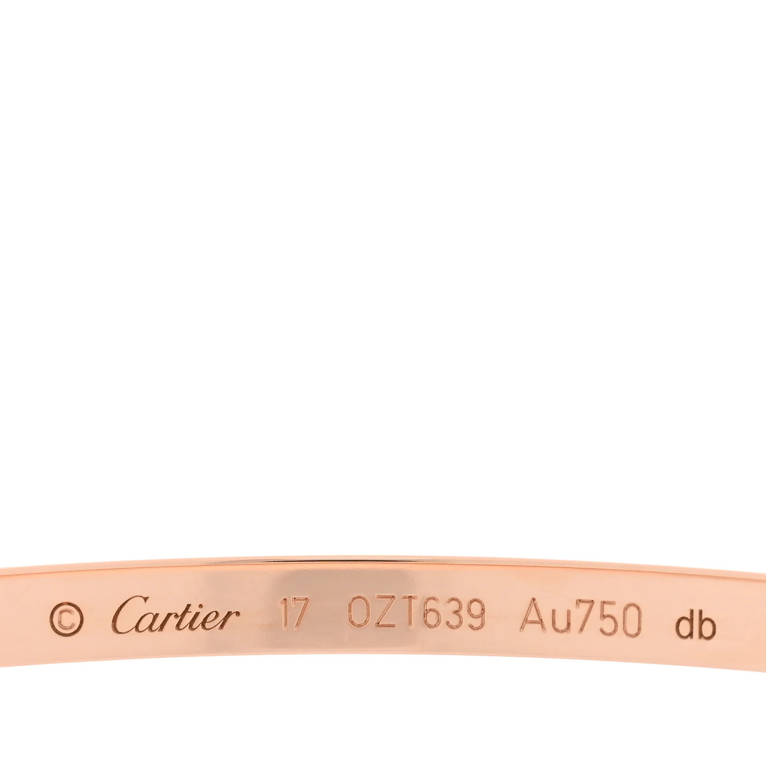 18K Pink Gold 6 Diamond Small LOVE Bracelet 17 - Image 3