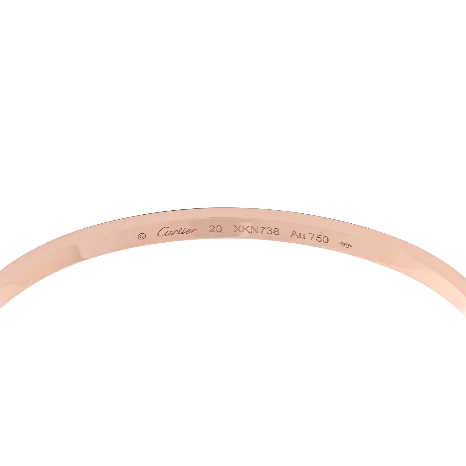 18K Pink Gold 6 Diamond Small LOVE Bracelet 20 - Image 6