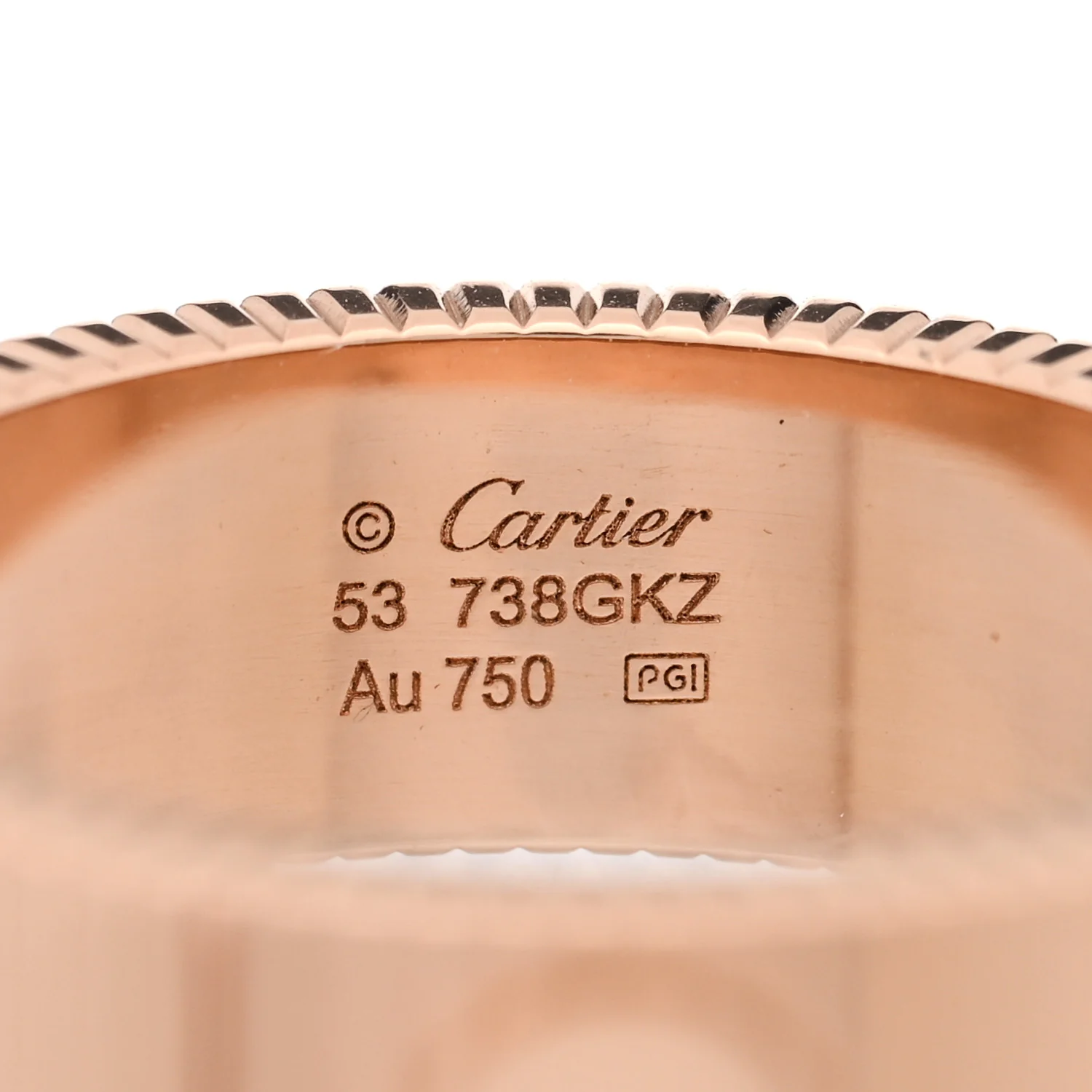 18K Pink Gold 6.5mm LOVE Unlimited Ring 53 6.5 - Image 4