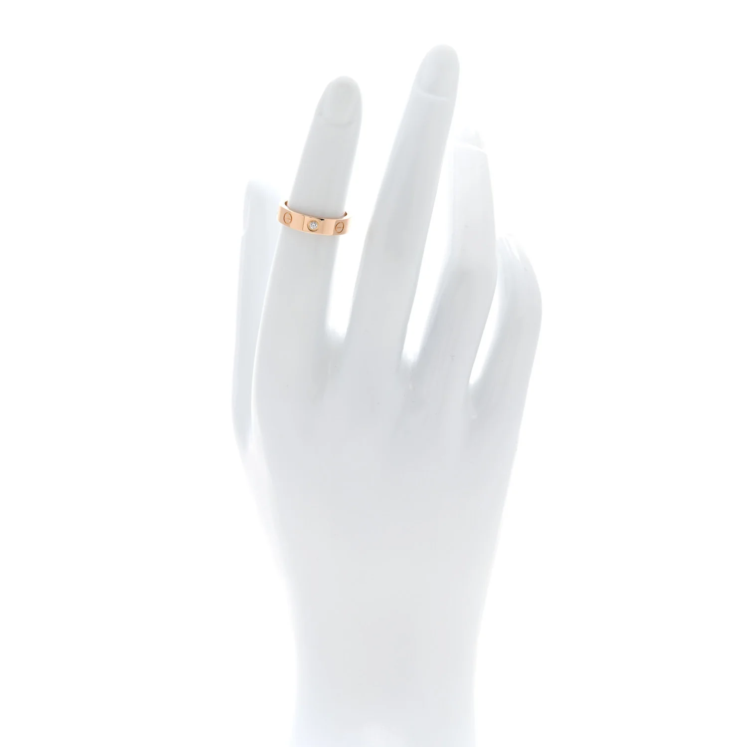 18K Pink Gold Diamond 4mm LOVE Wedding Band Ring 47 4 - Image 2
