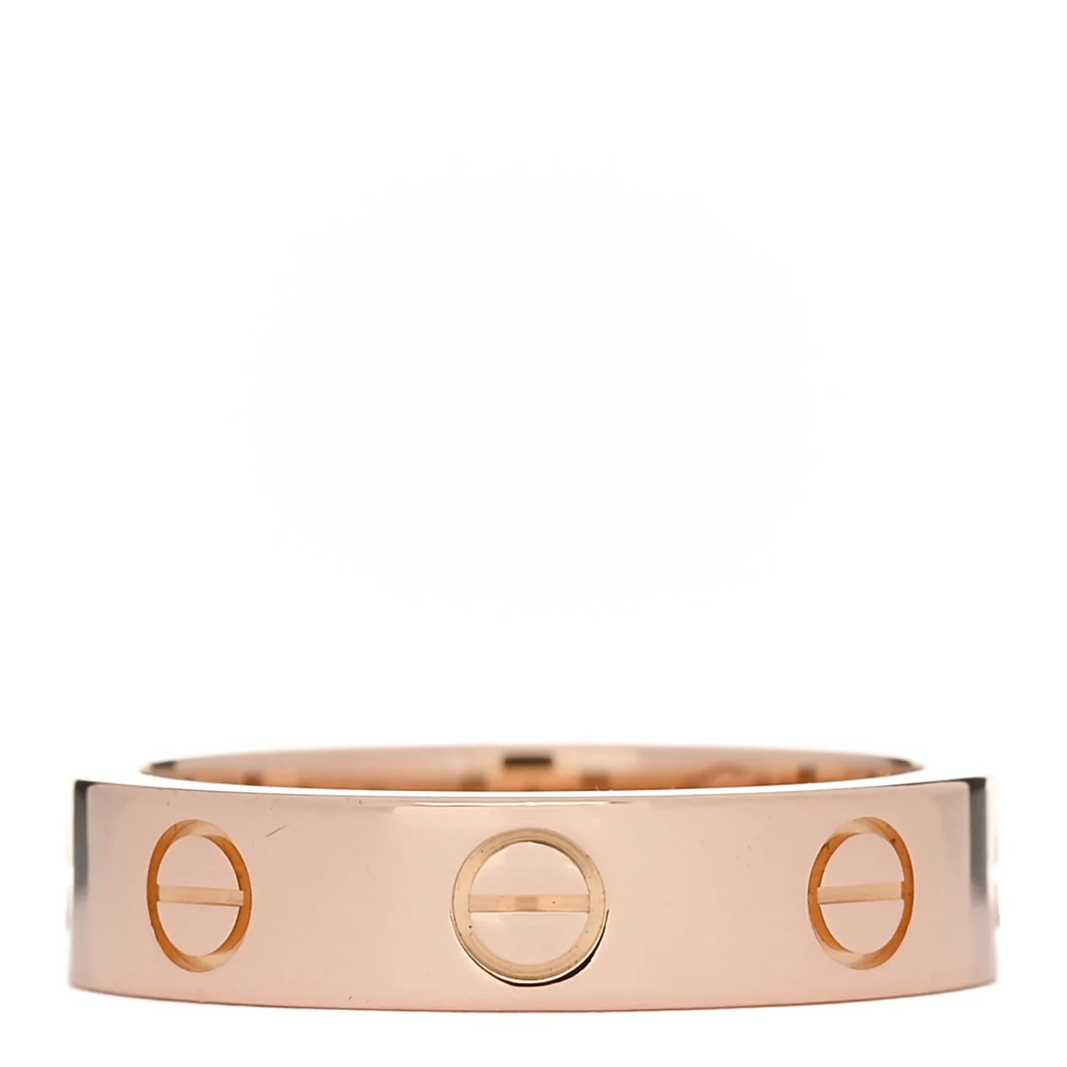 18K Pink Gold Diamond 4mm LOVE Wedding Band Ring 47 4 - Image 3