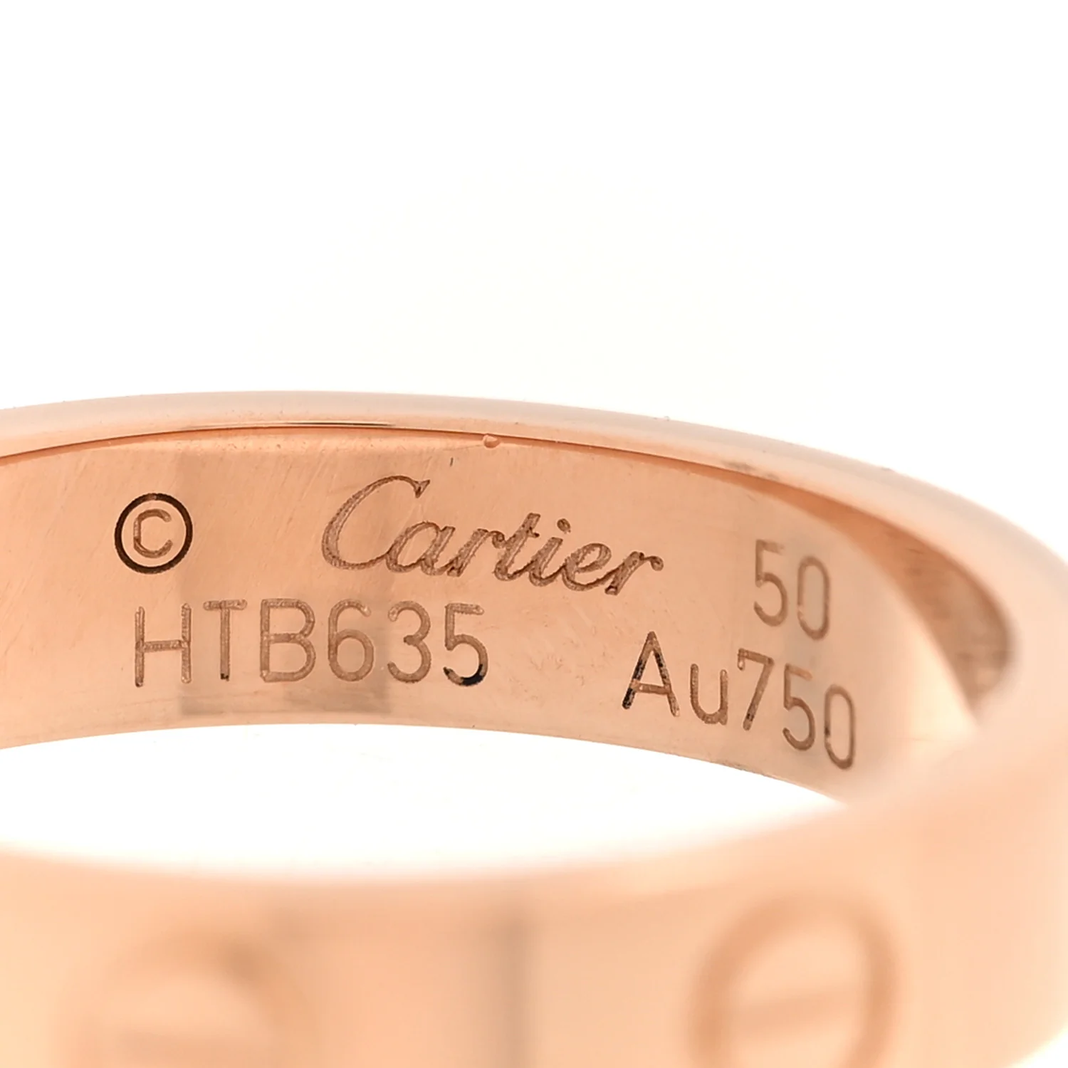 18K Pink Gold Diamond 4mm LOVE Wedding Band Ring 50 5.25 - Image 4