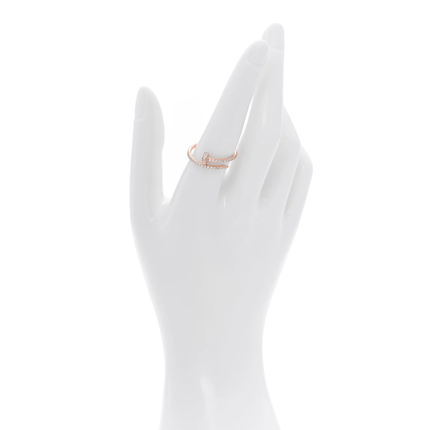 18K Pink Gold Diamond Juste Un Clou Paved Ring 58 8.5 - Image 2