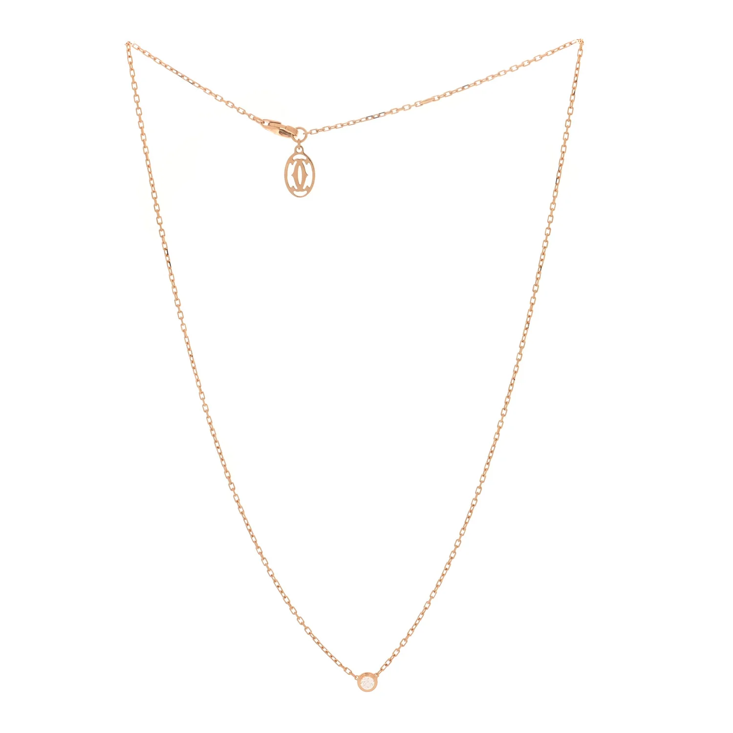 18K Pink Gold Diamond SM D'Amour Pendant Necklace - Image 3