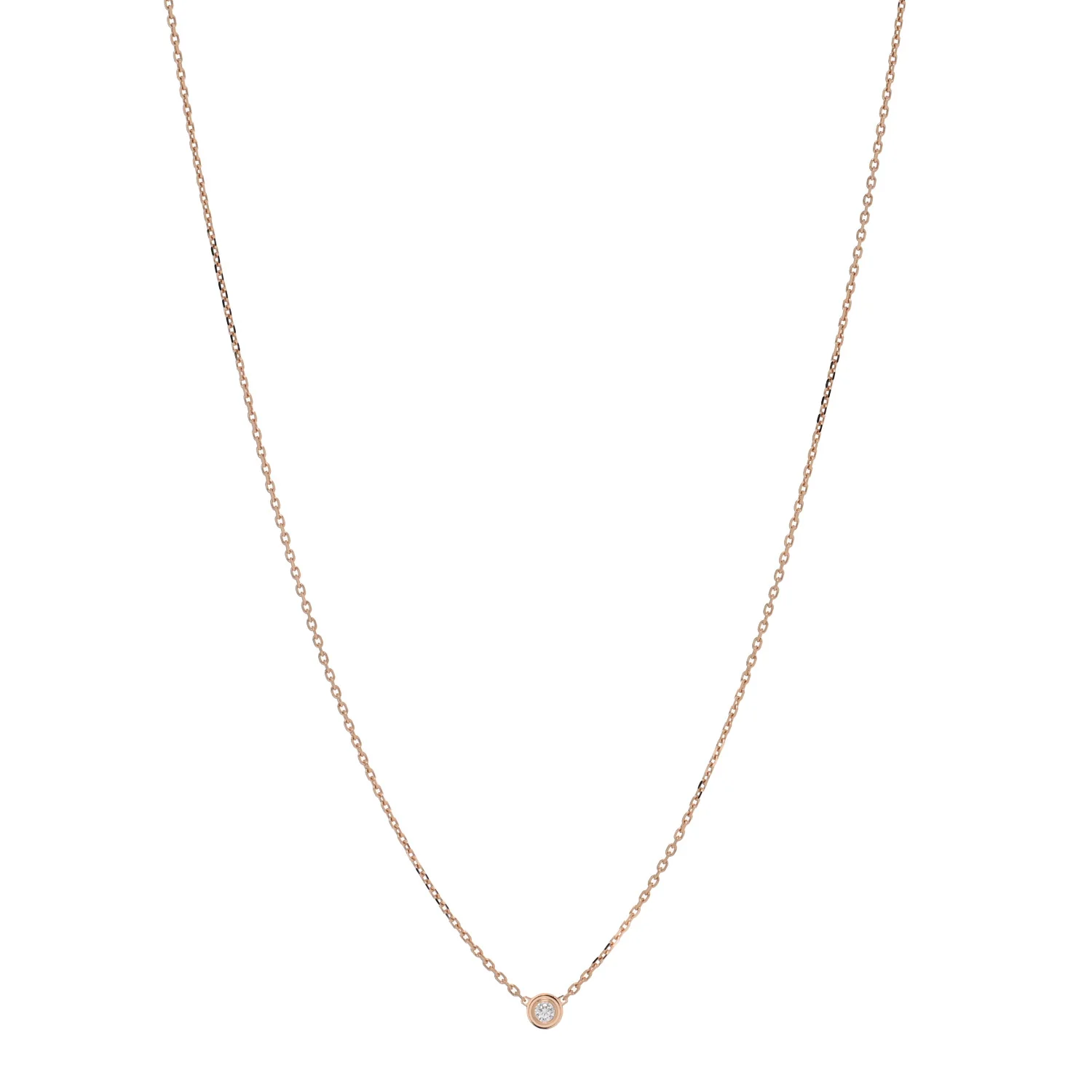 18K Pink Gold Diamond XS D'Amour Pendant Necklace