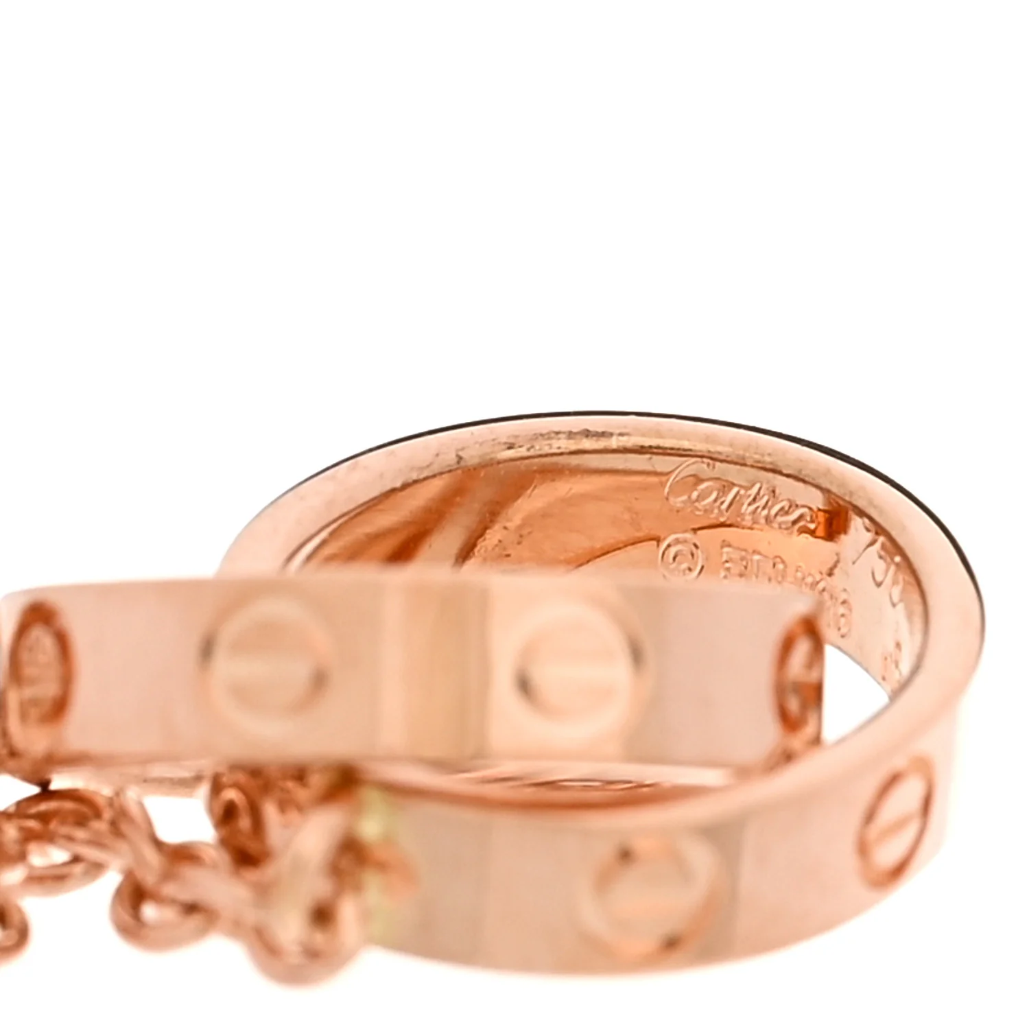 18K Pink Gold Interlocking LOVE Bracelet - Image 3