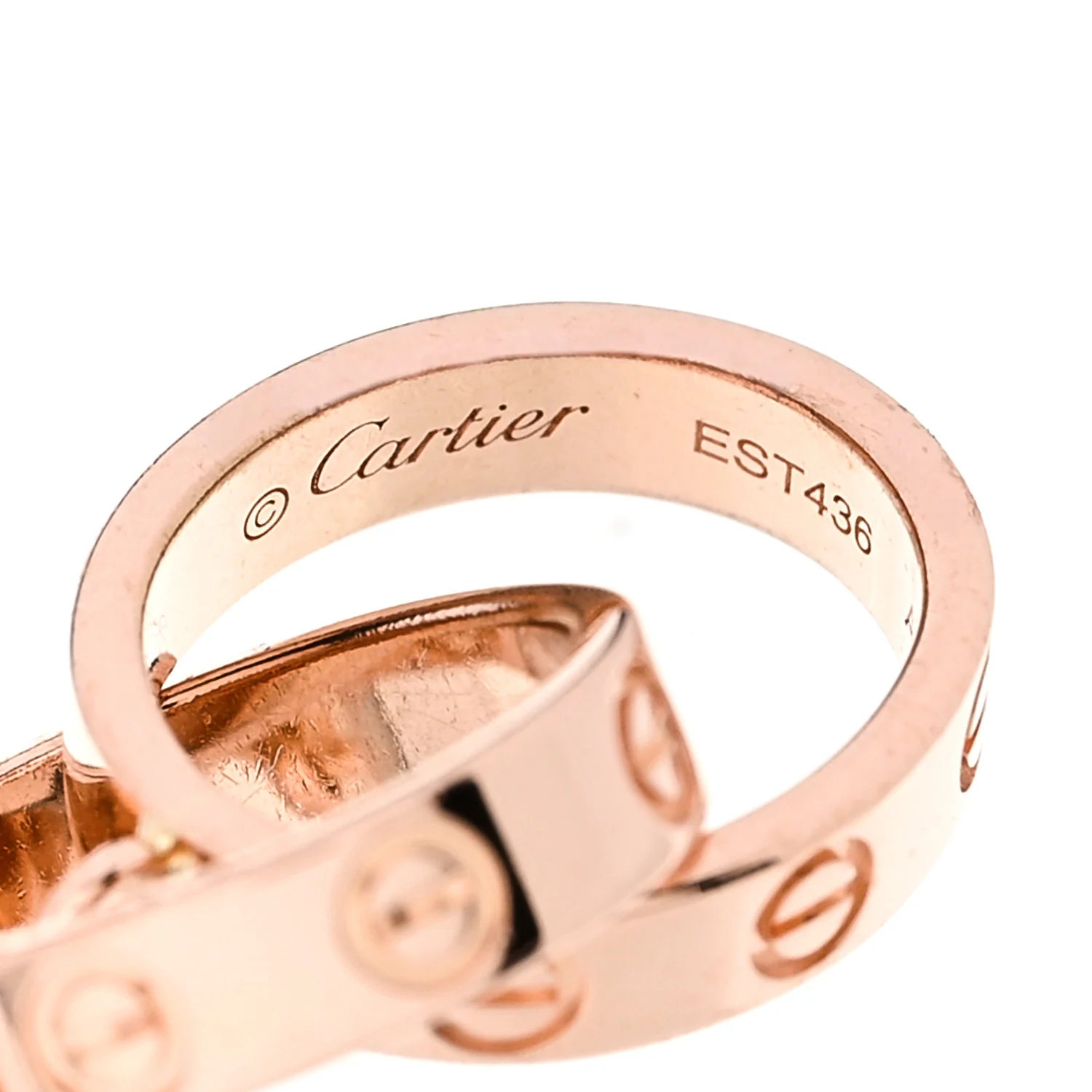 18K Pink Gold Interlocking LOVE Necklace - Image 5