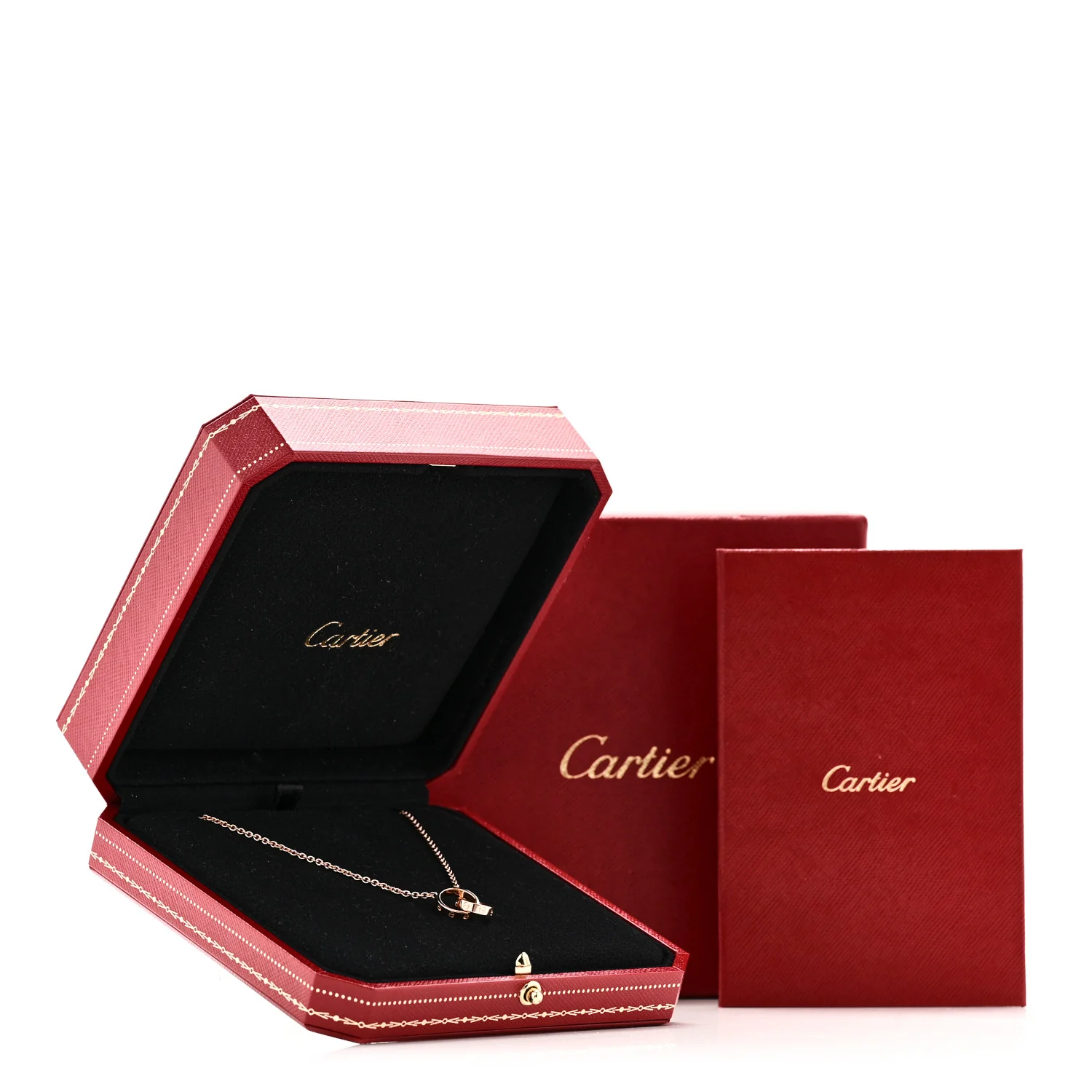 18K Pink Gold Interlocking LOVE Necklace - Image 7