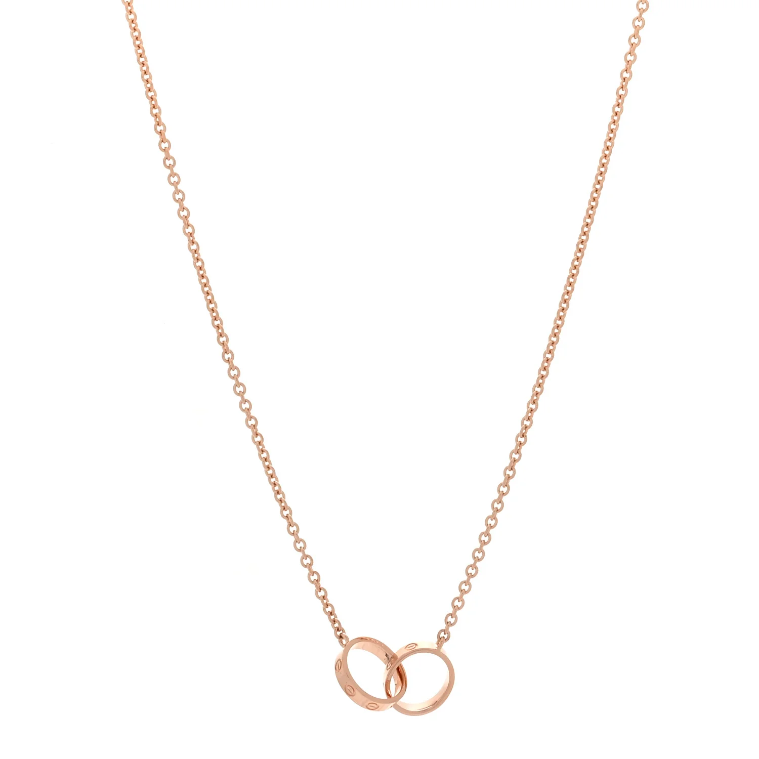 18K Pink Gold Interlocking LOVE Necklace
