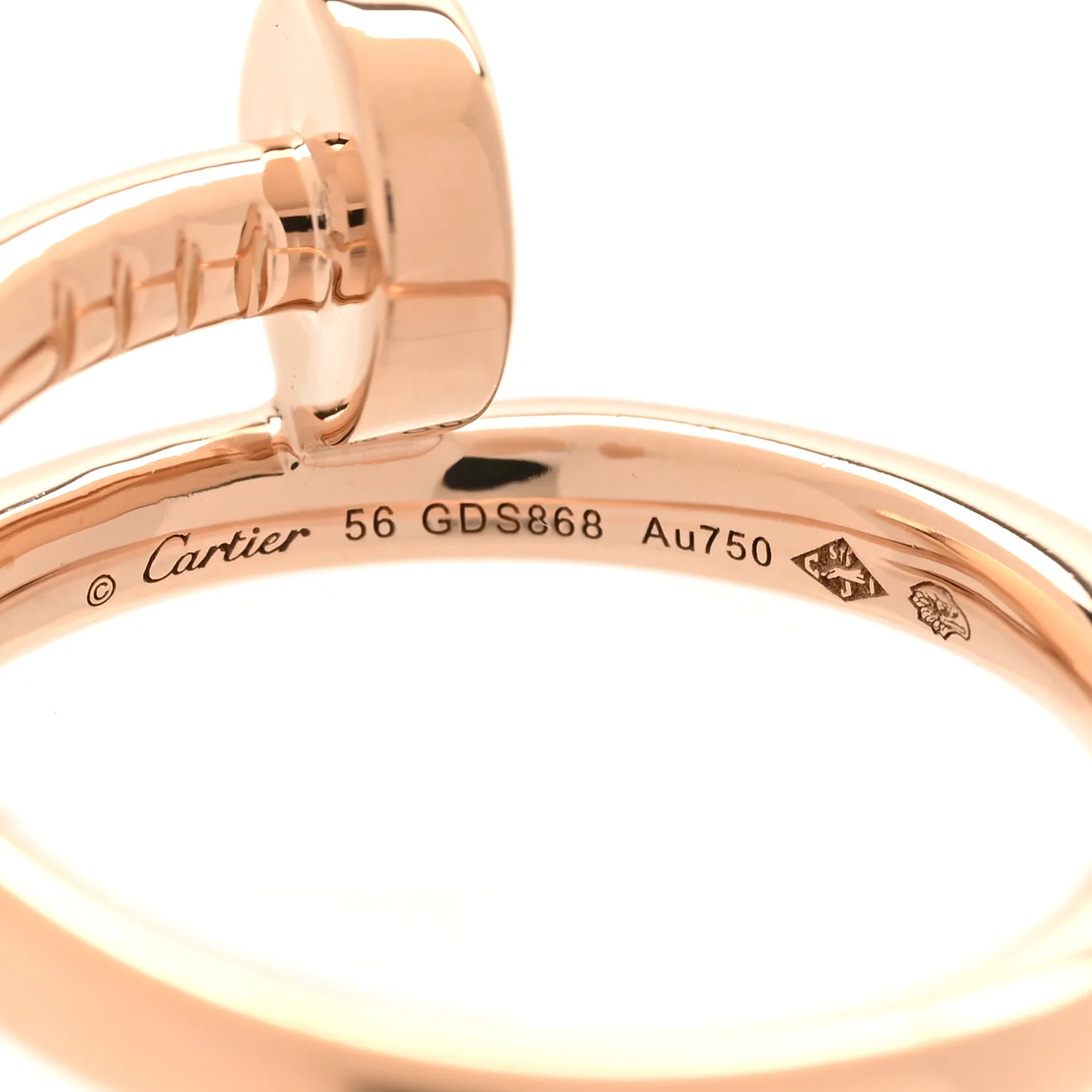 18K Pink Gold Juste Un Clou Ring 56 7.5 - Image 5