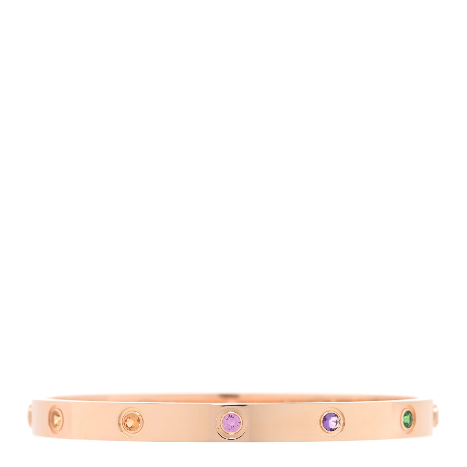 18K Pink Gold Sapphire Garnet Amethyst LOVE Bracelet 18 - Image 2