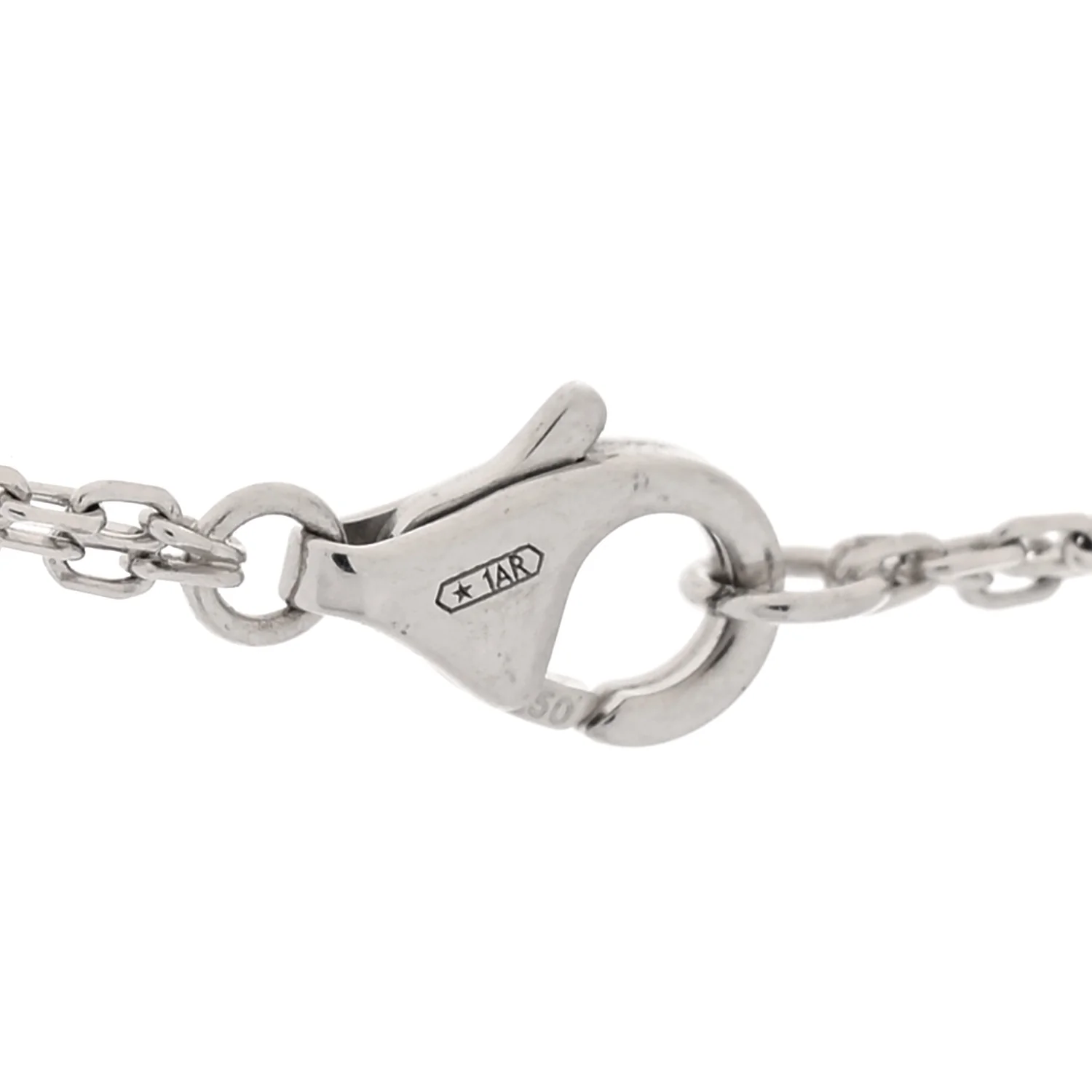 18K White Gold 2 Diamond LOVE Necklace - Image 4