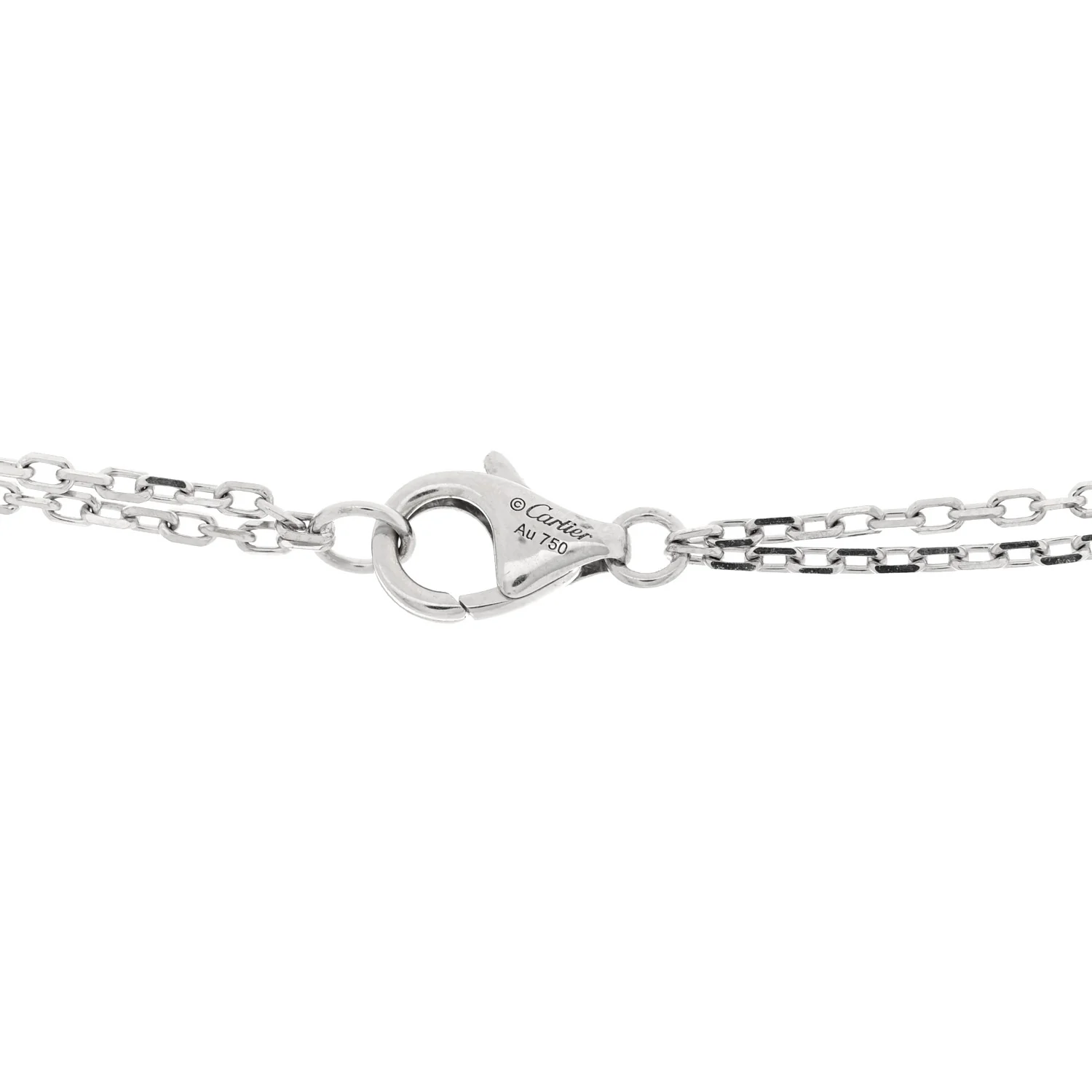 18K White Gold 2 Diamond LOVE Necklace - Image 4