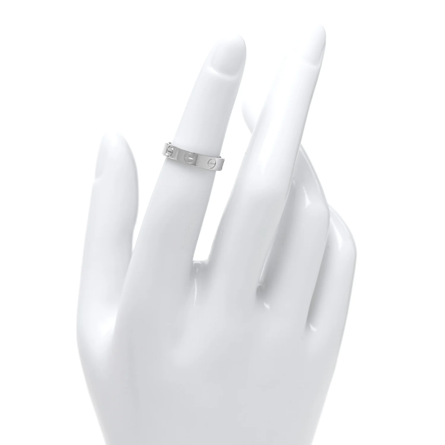 18K White Gold 3.5mm LOVE Wedding Band Ring 47 4 - Image 2