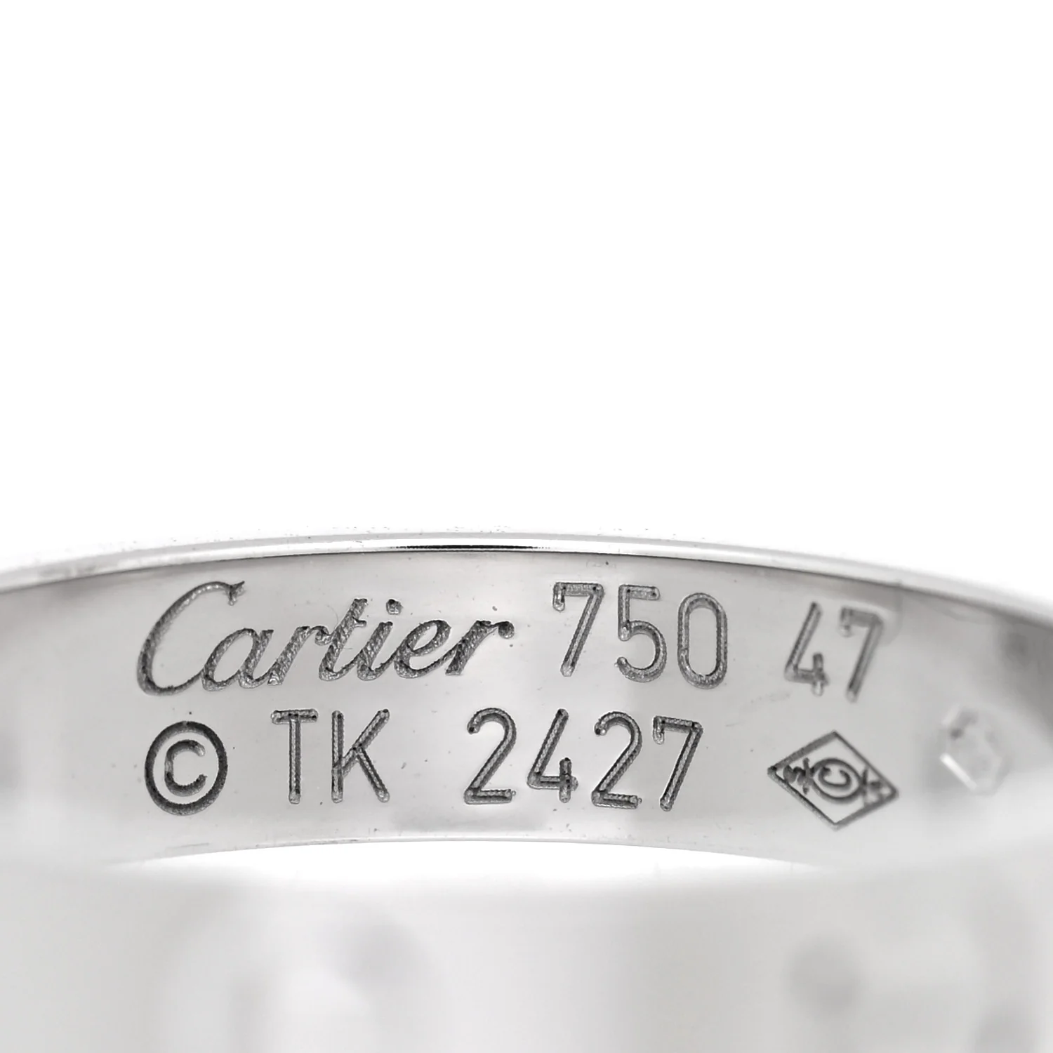 18K White Gold 3.5mm LOVE Wedding Band Ring 47 4 - Image 4
