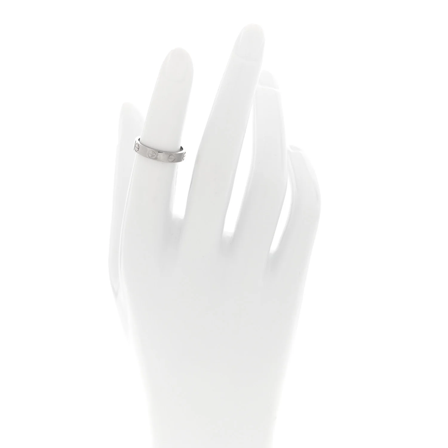 18K White Gold 3.5mm LOVE Wedding Band Ring 48 4.5 - Image 2