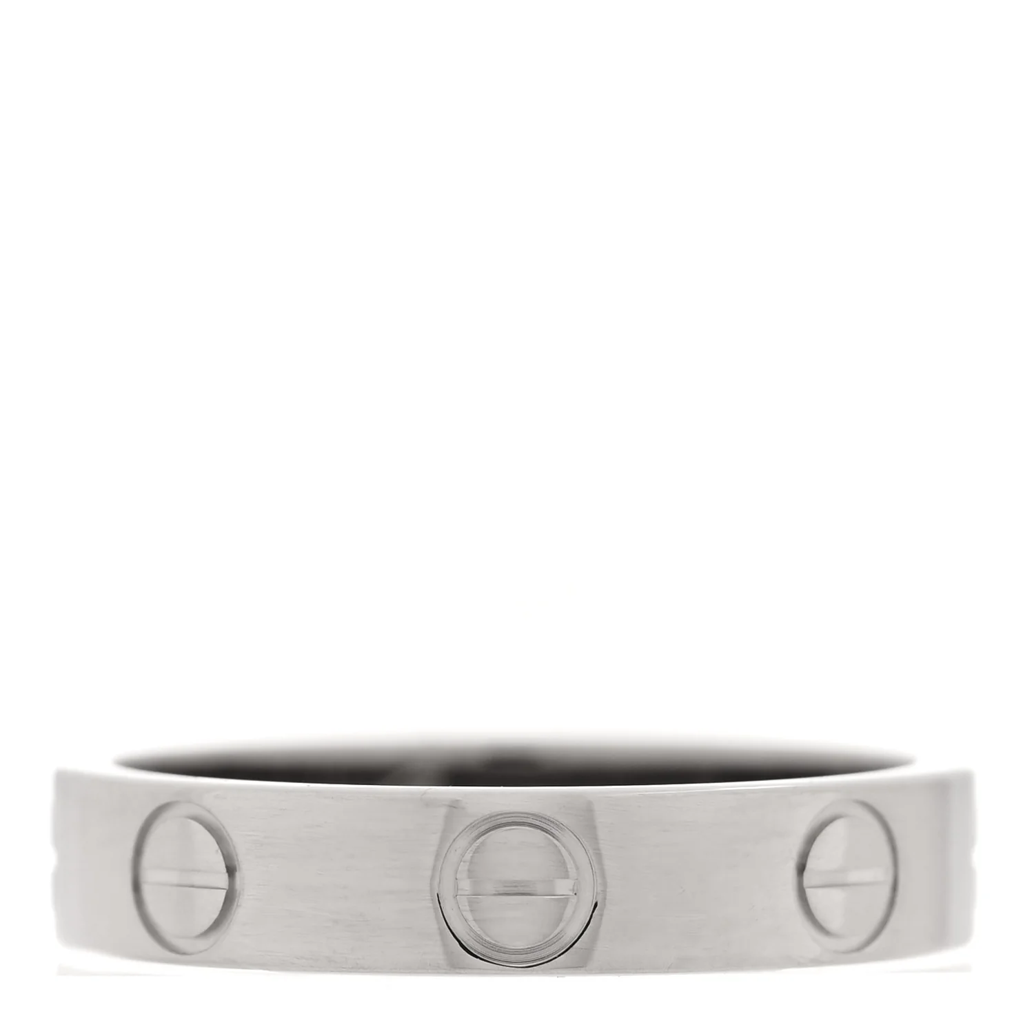 18K White Gold 3.5mm LOVE Wedding Band Ring 48 4.5 - Image 3