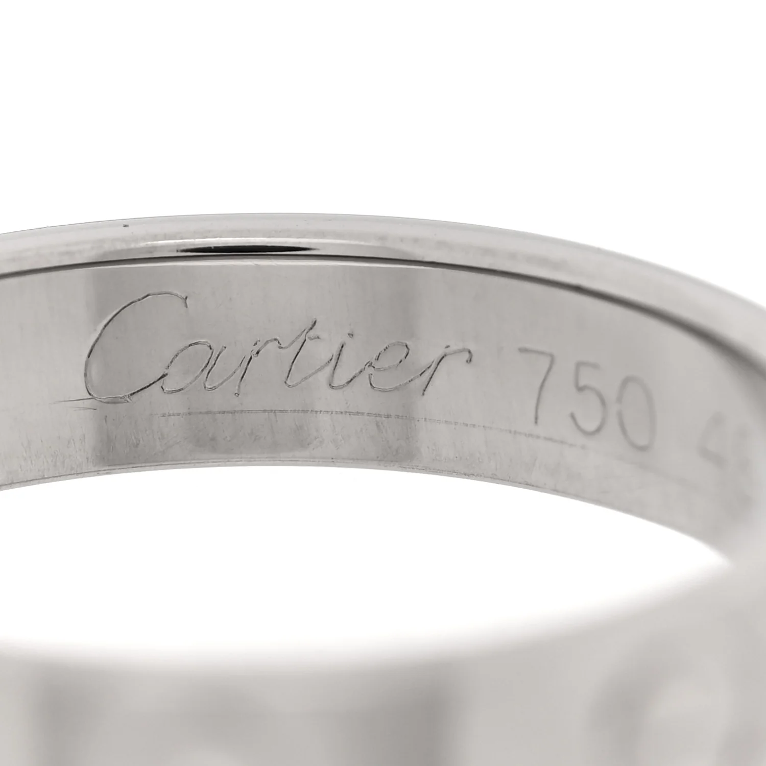 18K White Gold 3.5mm LOVE Wedding Band Ring 48 4.5 - Image 4