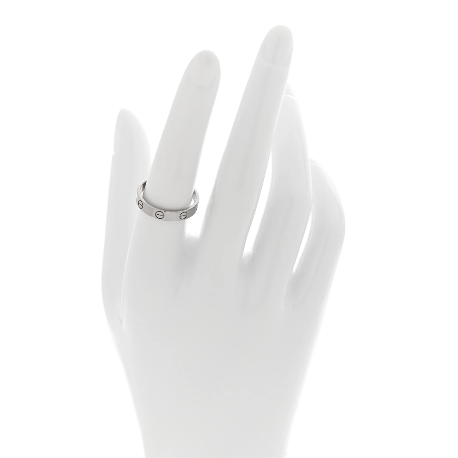 18K White Gold 3.5mm LOVE Wedding Band Ring 55 7.25 - Image 2