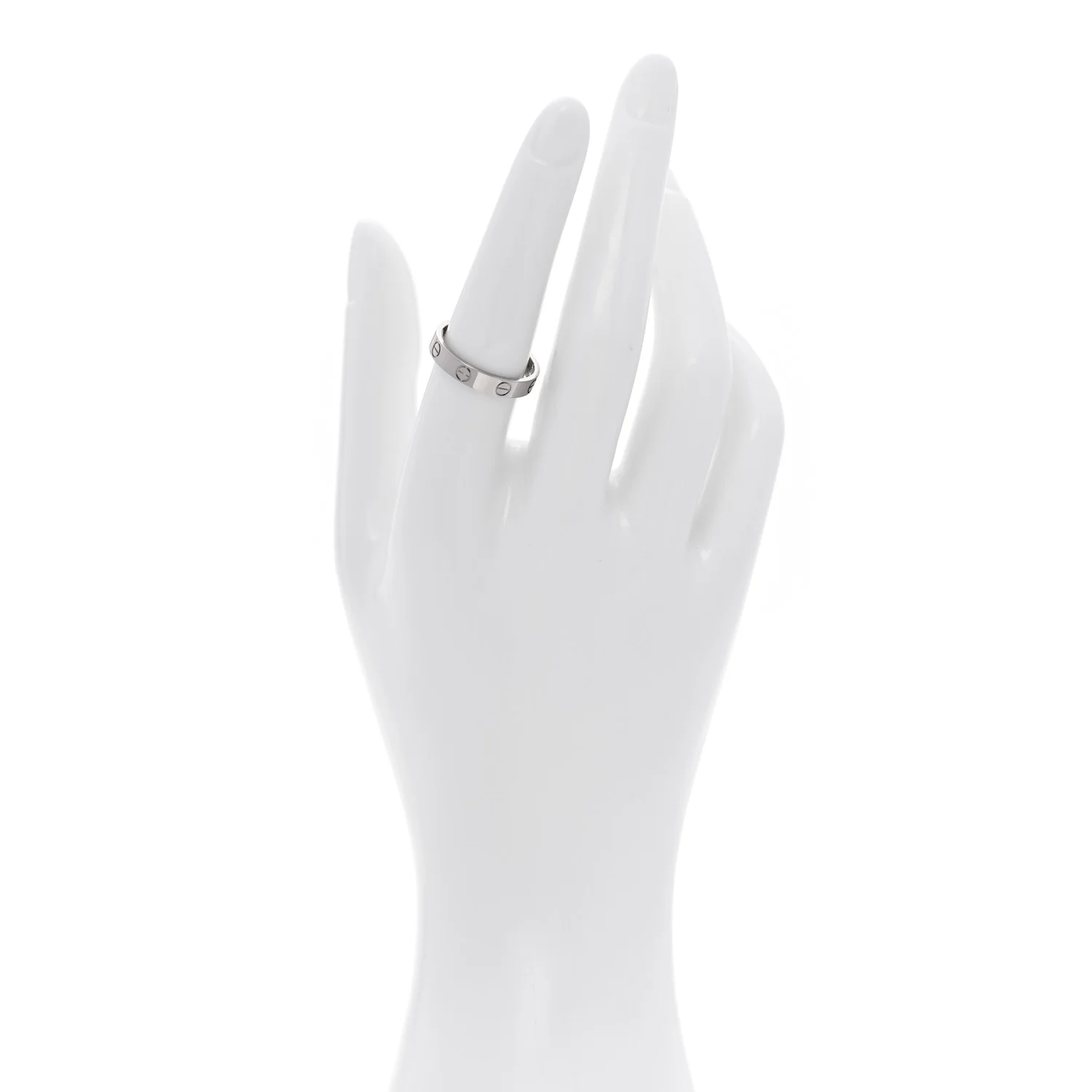 18K White Gold 3.5mm LOVE Wedding Band Ring 55 7.25 - Image 2