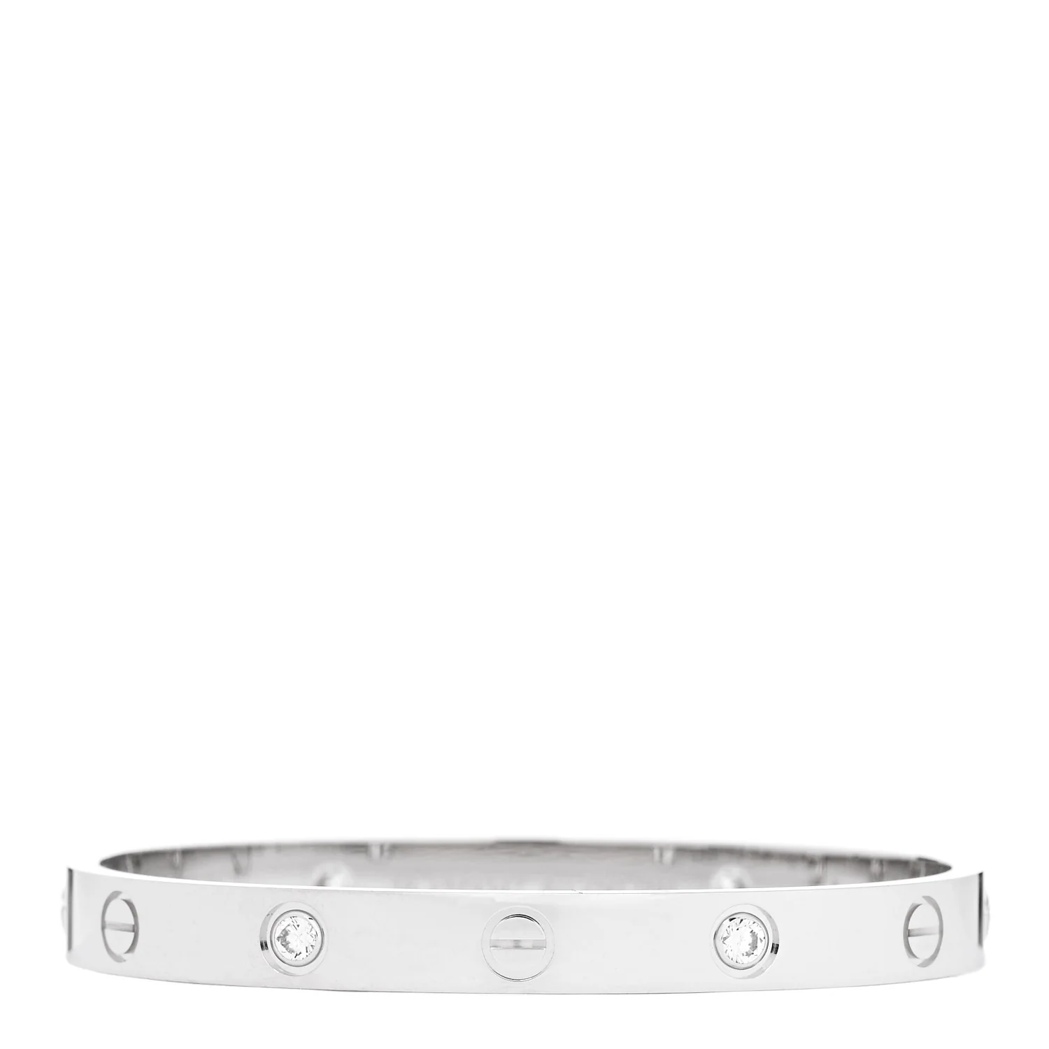 18K White Gold 4 Diamond LOVE Bracelet 16