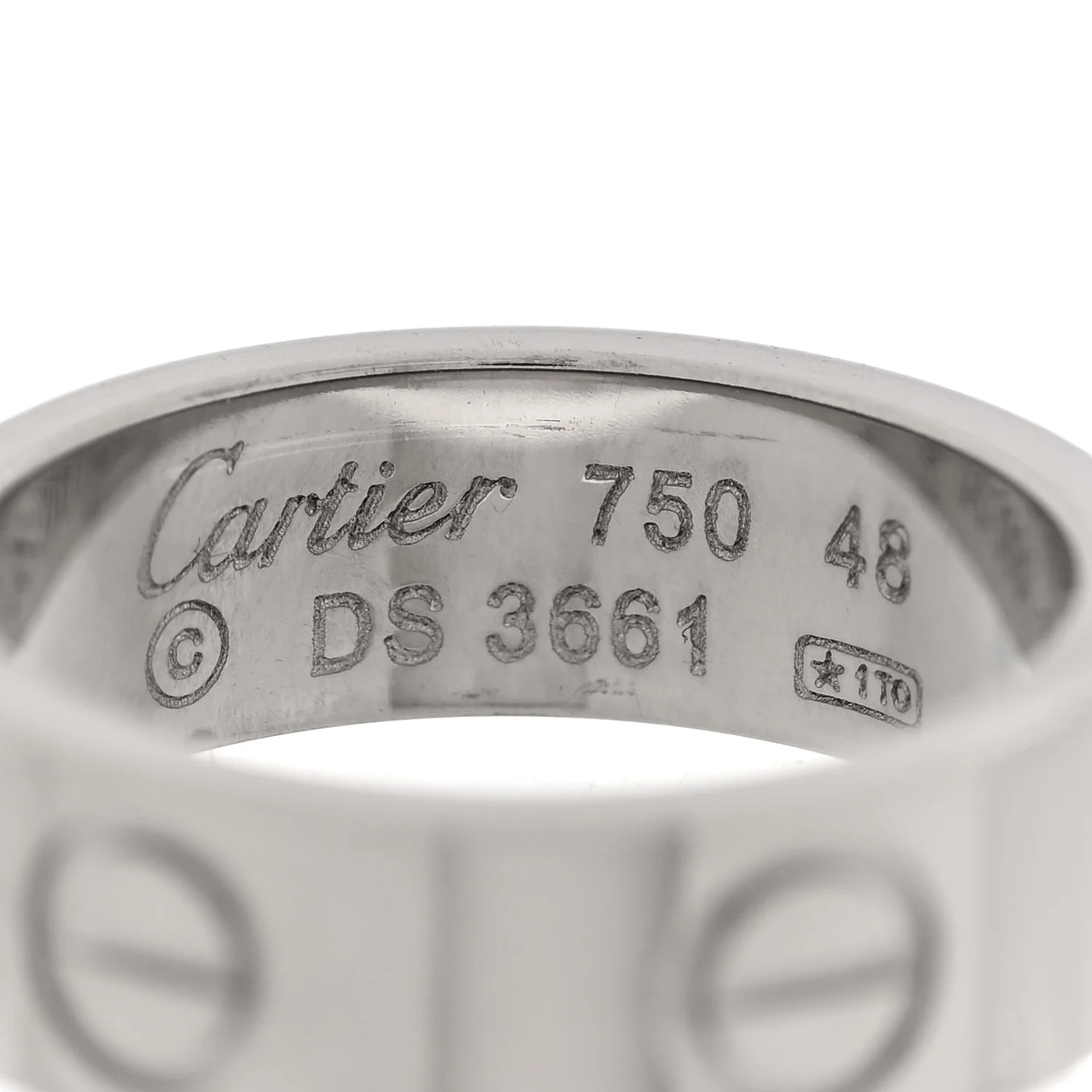 18K White Gold 5.5mm LOVE Ring 48 4.5 - Image 4