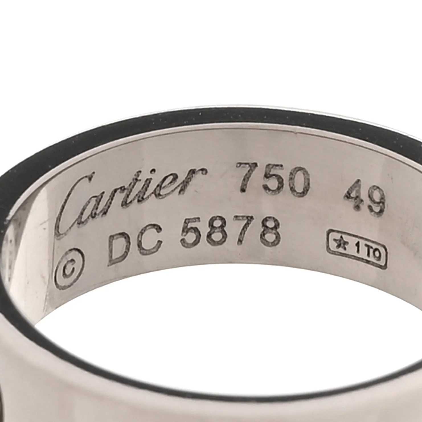 18K White Gold 5.5mm LOVE Ring 49 5 - Image 4