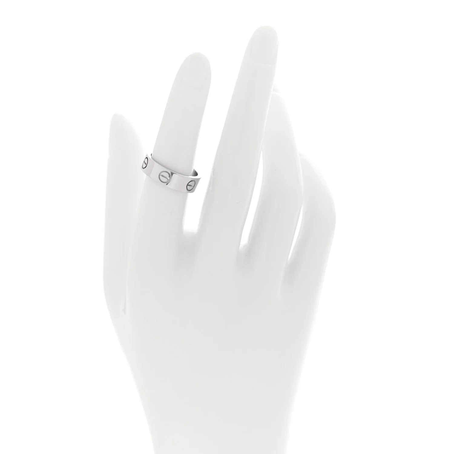 18K White Gold 5.5mm LOVE Ring 51 5.75 - Image 2