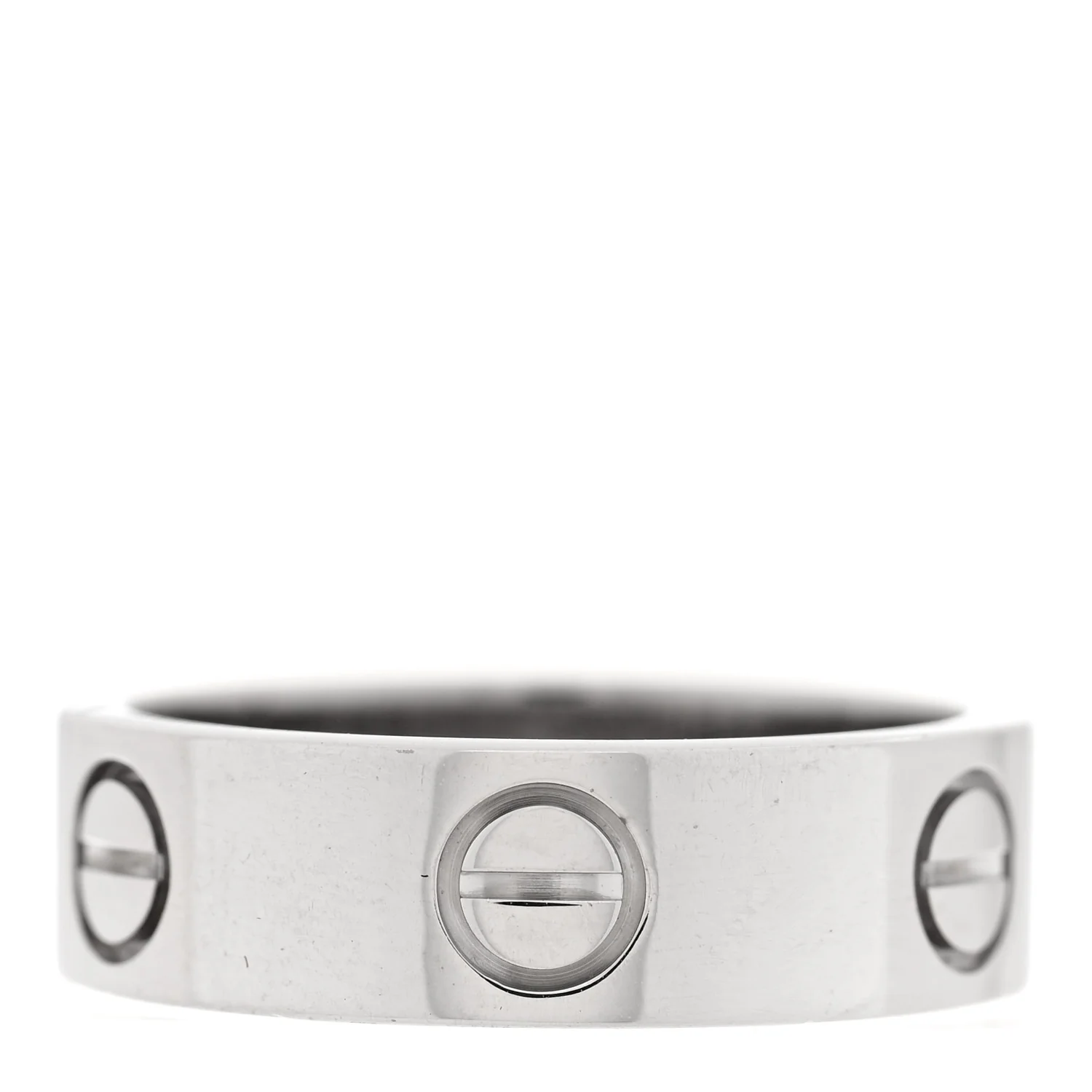 18K White Gold 5.5mm LOVE Ring 51 5.75 - Image 3