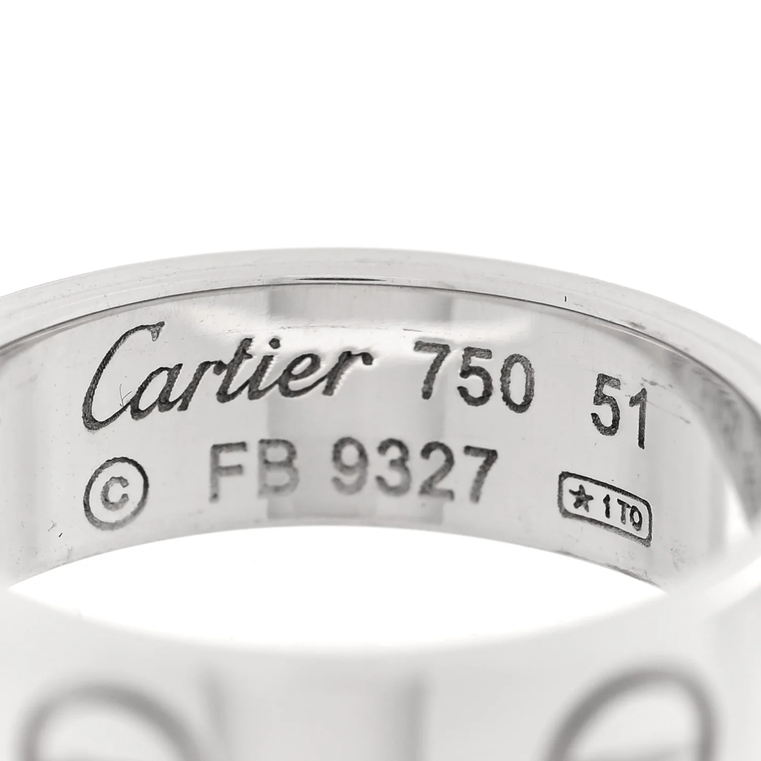 18K White Gold 5.5mm LOVE Ring 51 5.75 - Image 4