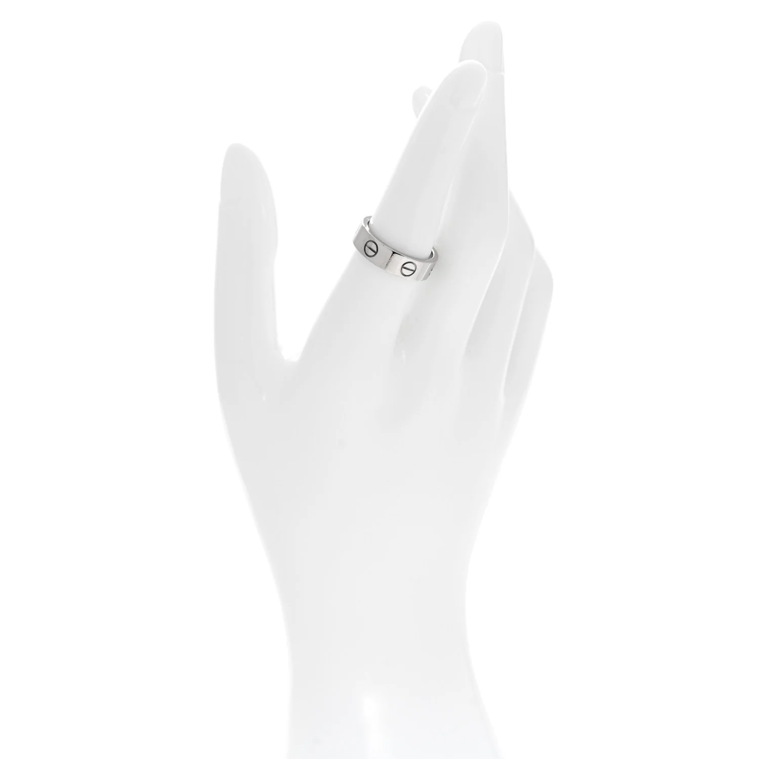 18K White Gold 5.5mm LOVE Ring 55 7.25 - Image 2