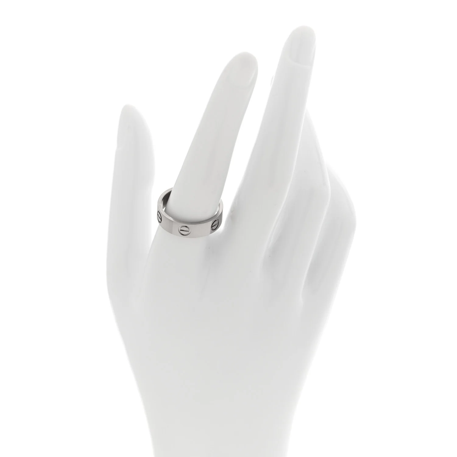 18K White Gold 5.5mm LOVE Ring 58 8.5 - Image 2