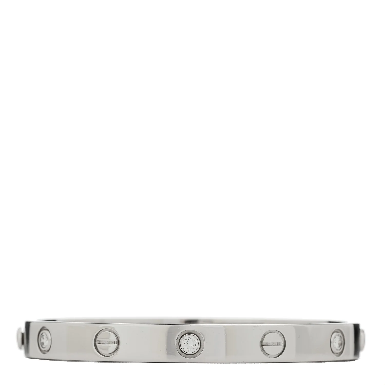 18K White Gold 6 Diamond LOVE Bracelet 16