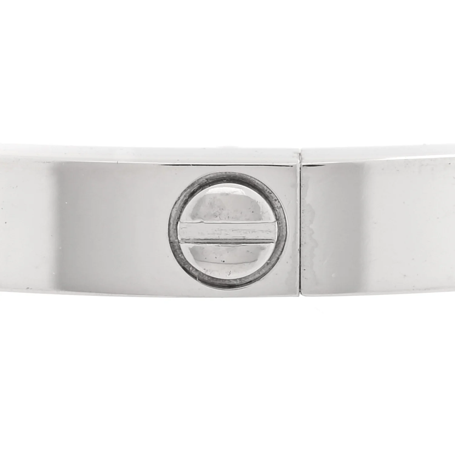 18K White Gold 6 Diamond Small LOVE Bracelet 16 - Image 5