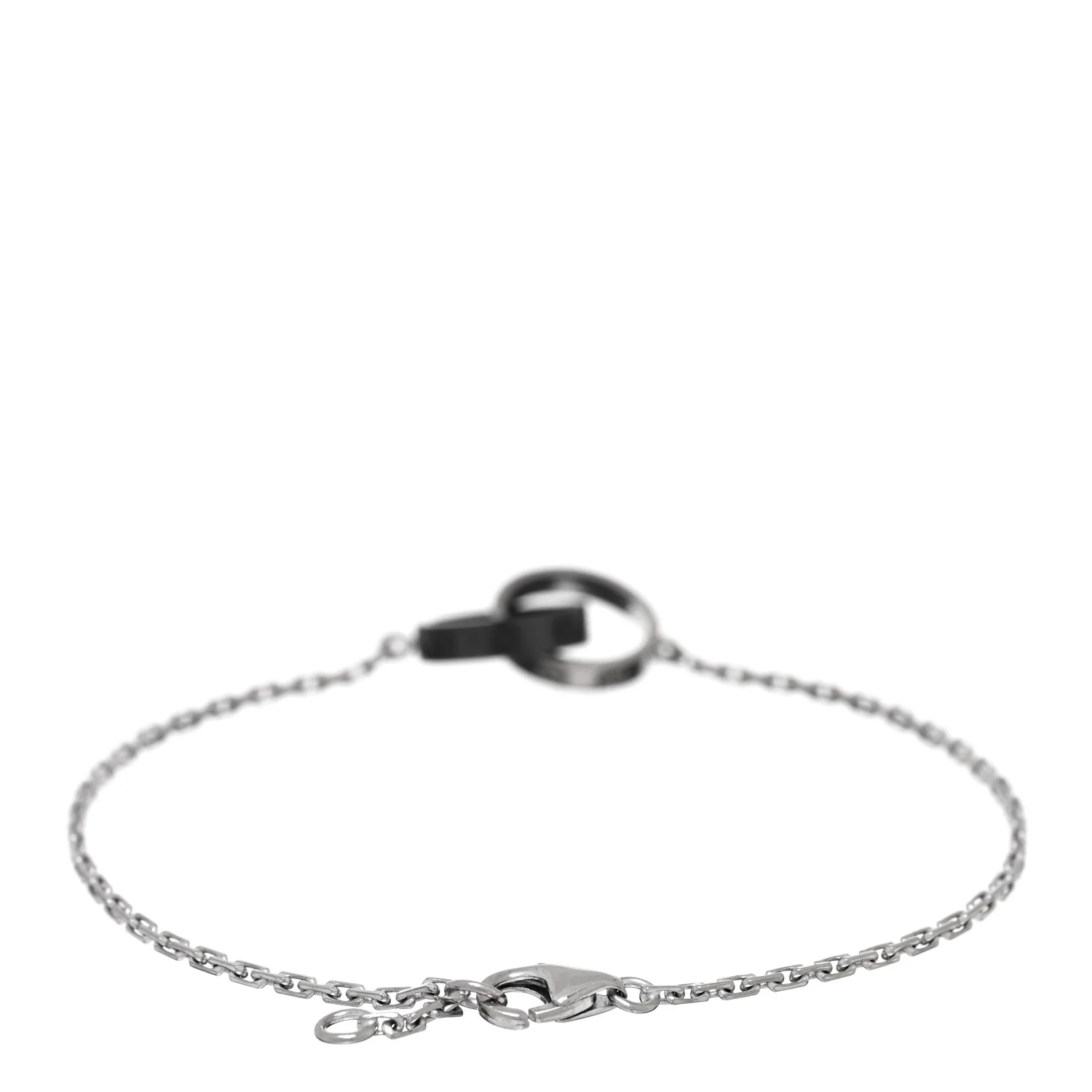 18K White Gold Black Ceramic Interlocking LOVE Bracelet - Image 2