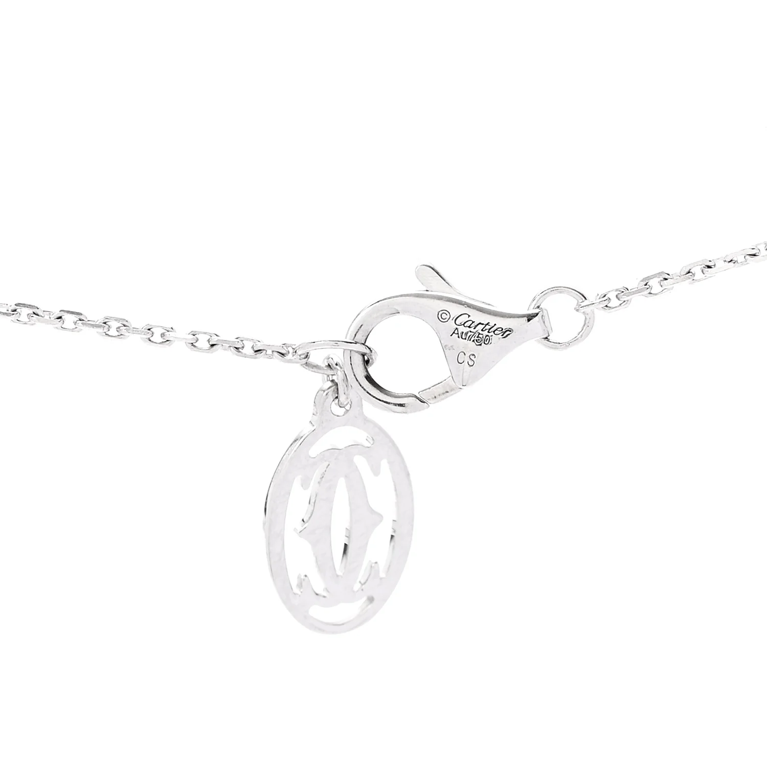 18K White Gold Diamond .25ct D'Amour Pave Necklace - Image 4
