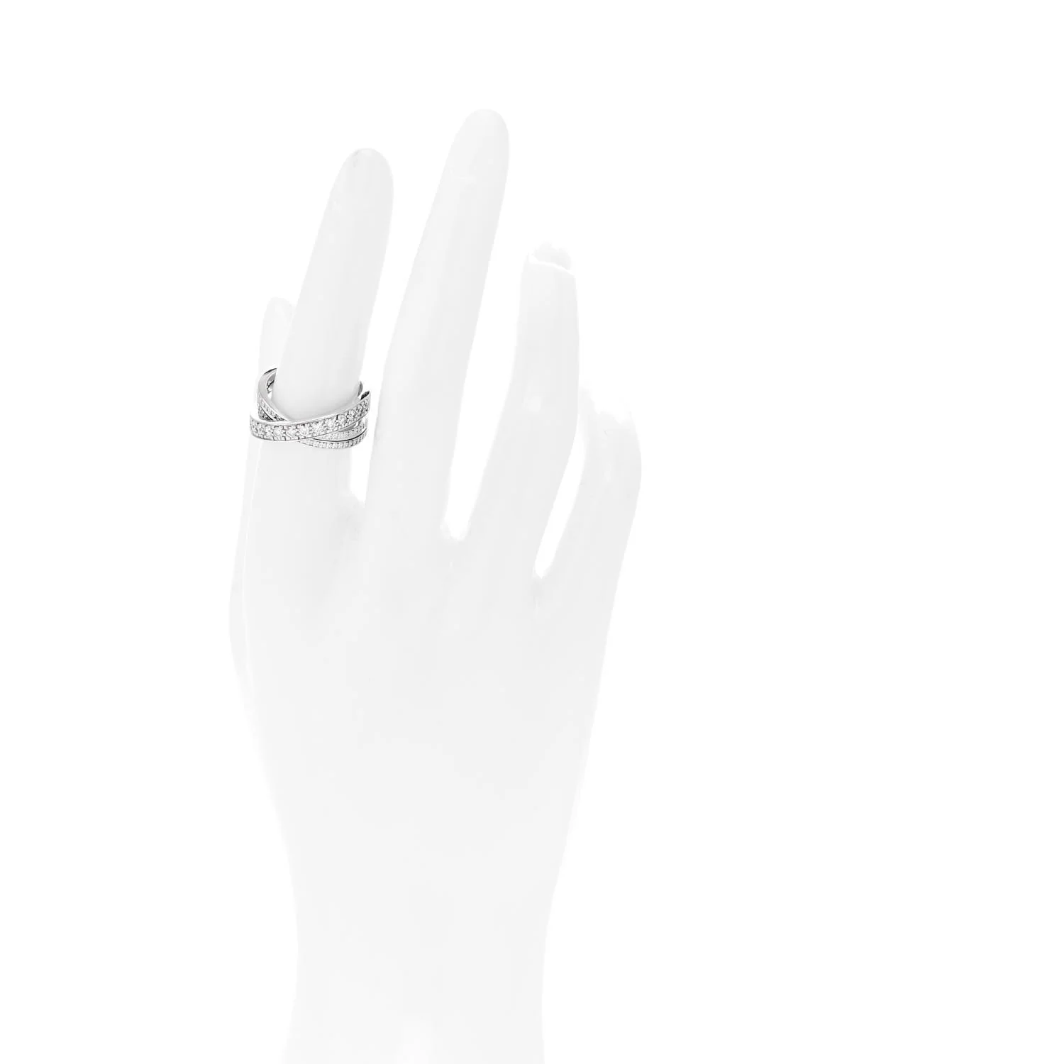 18K White Gold Diamond Etincelle de Cartier Ring 52 6 - Image 2