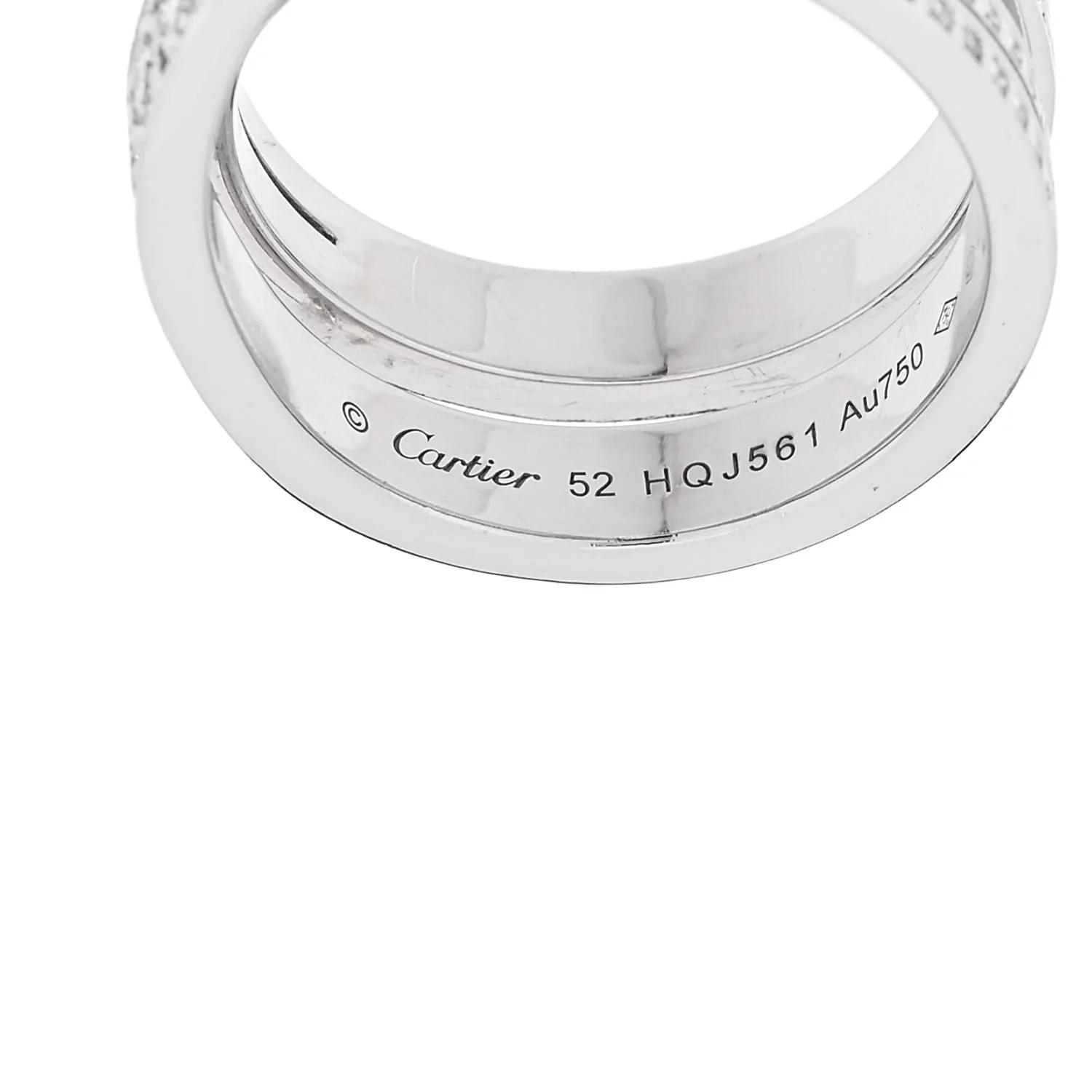 18K White Gold Diamond Etincelle de Cartier Ring 52 6 - Image 4