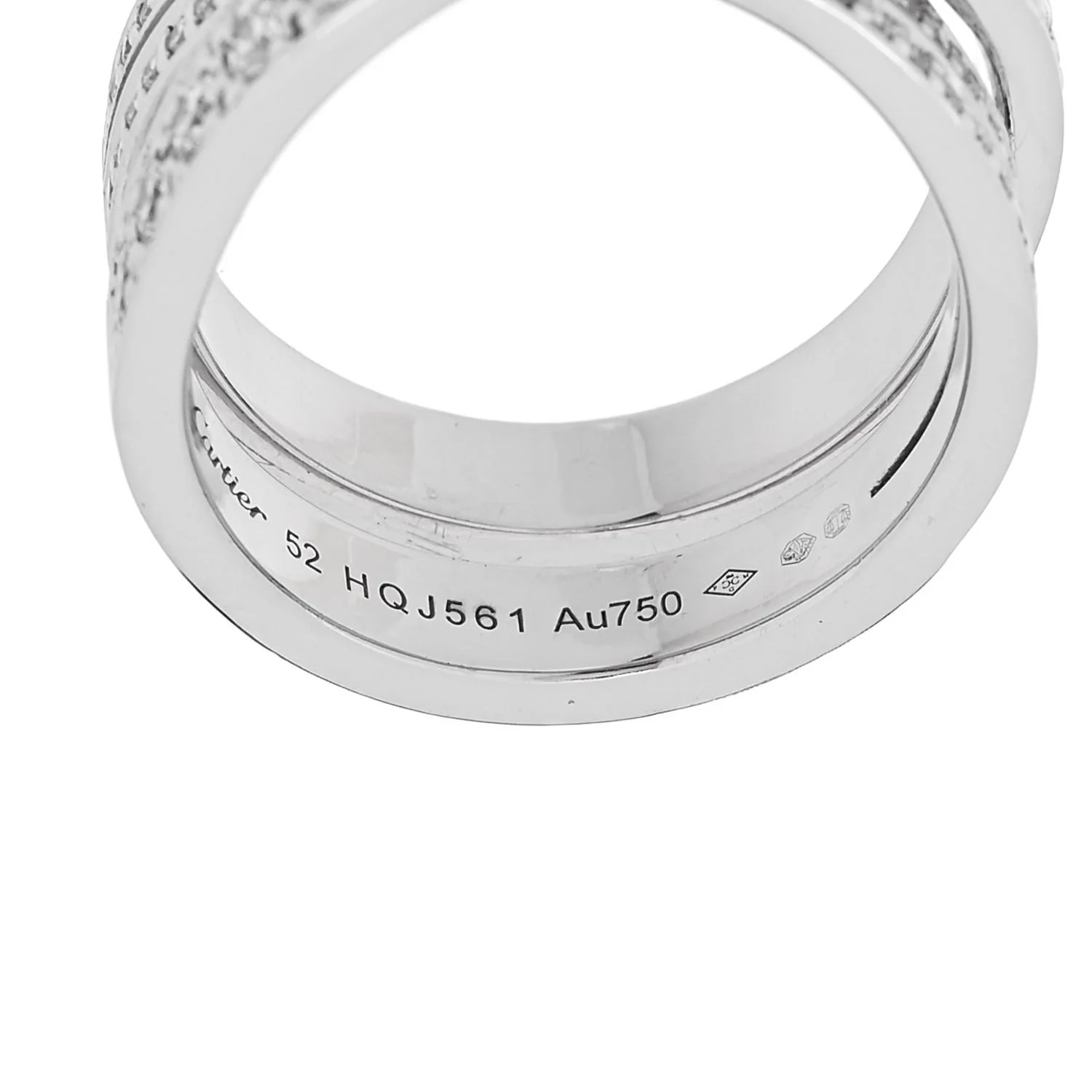18K White Gold Diamond Etincelle de Cartier Ring 52 6 - Image 5