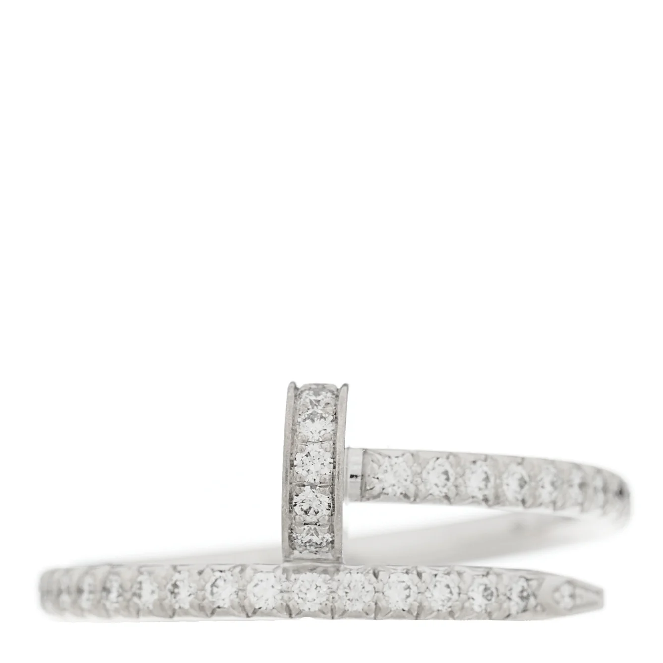 18K White Gold Diamond Juste Un Clou Paved Ring 50 5.25