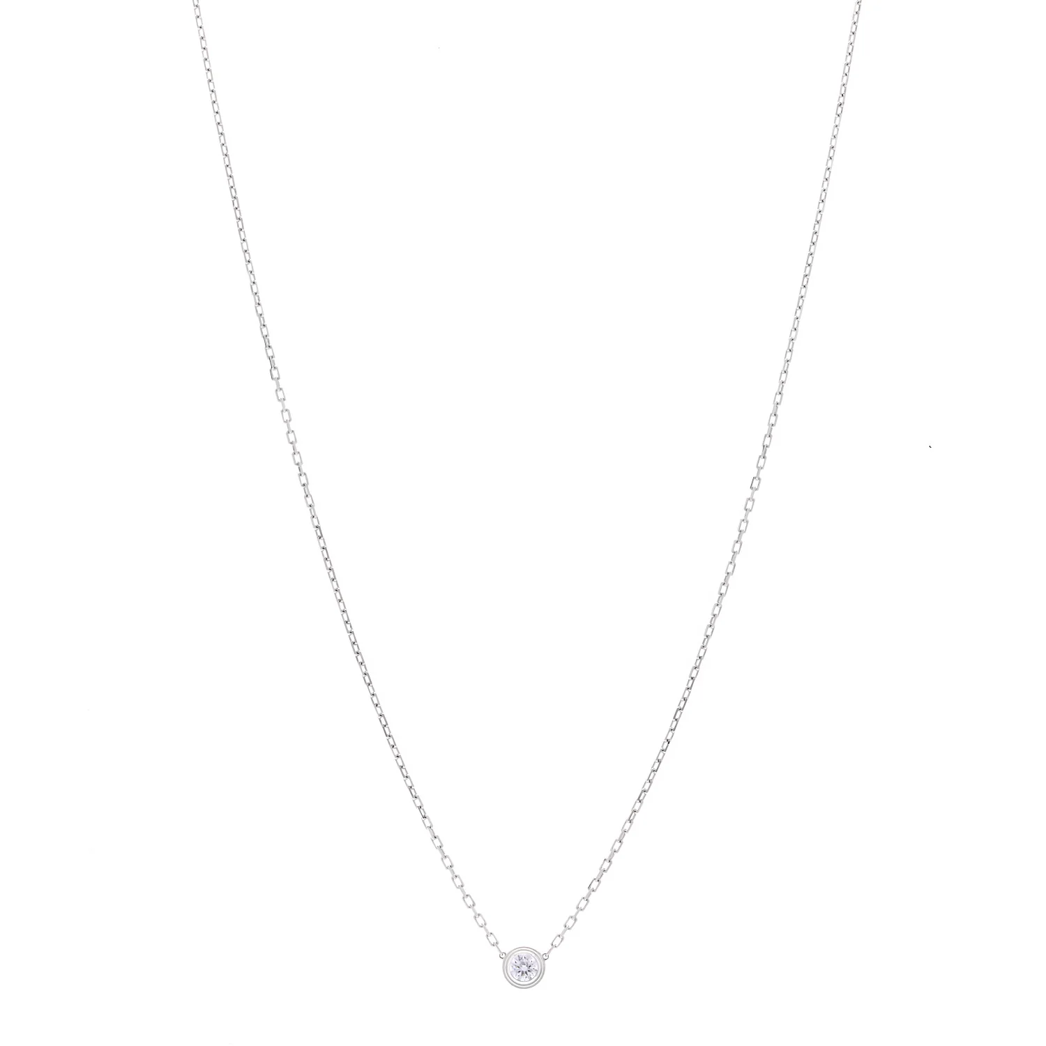 18K White Gold Diamond LM D'Amour Pendant Necklace