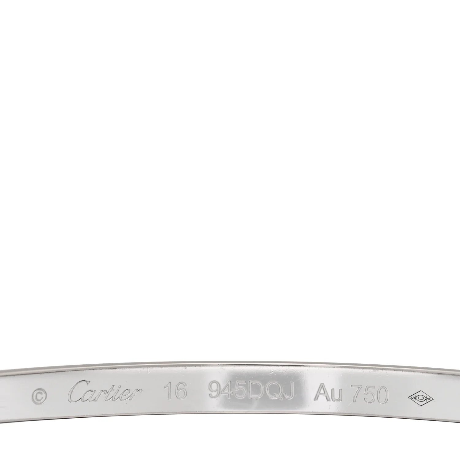 18K White Gold Diamond Small LOVE Paved Bracelet 16 - Image 3