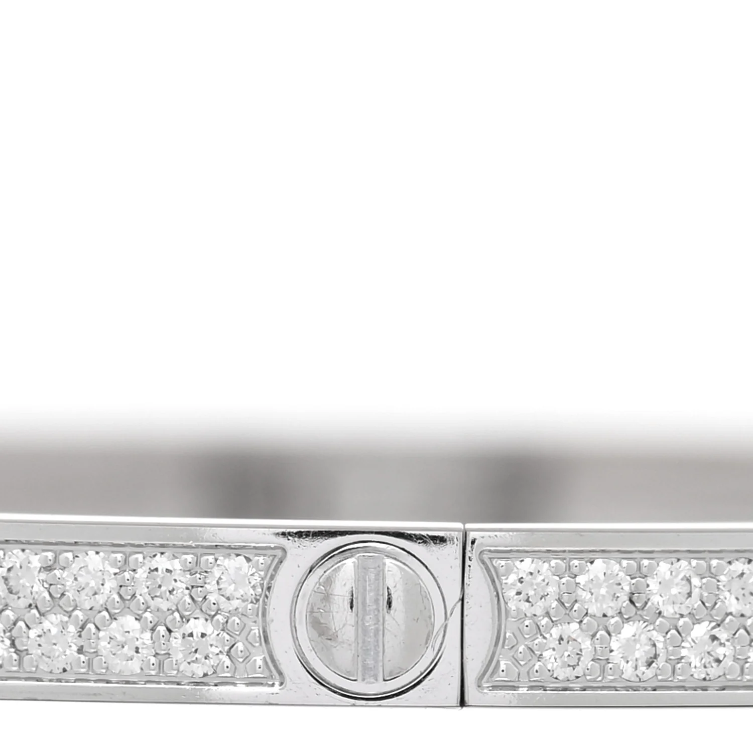 18K White Gold Diamond Small LOVE Paved Bracelet 16 - Image 5
