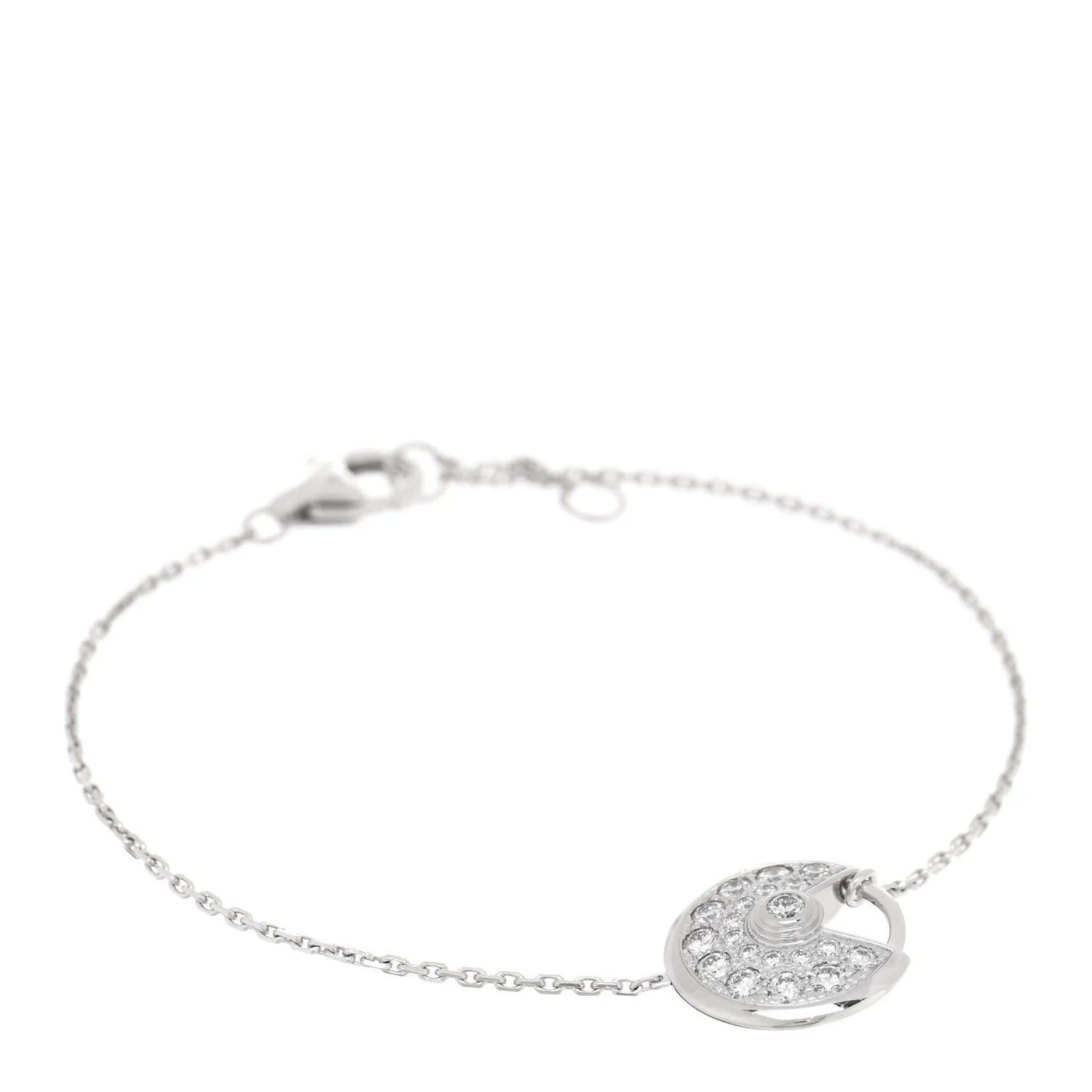 18K White Gold Diamond XS Amulette de Cartier Bracelet