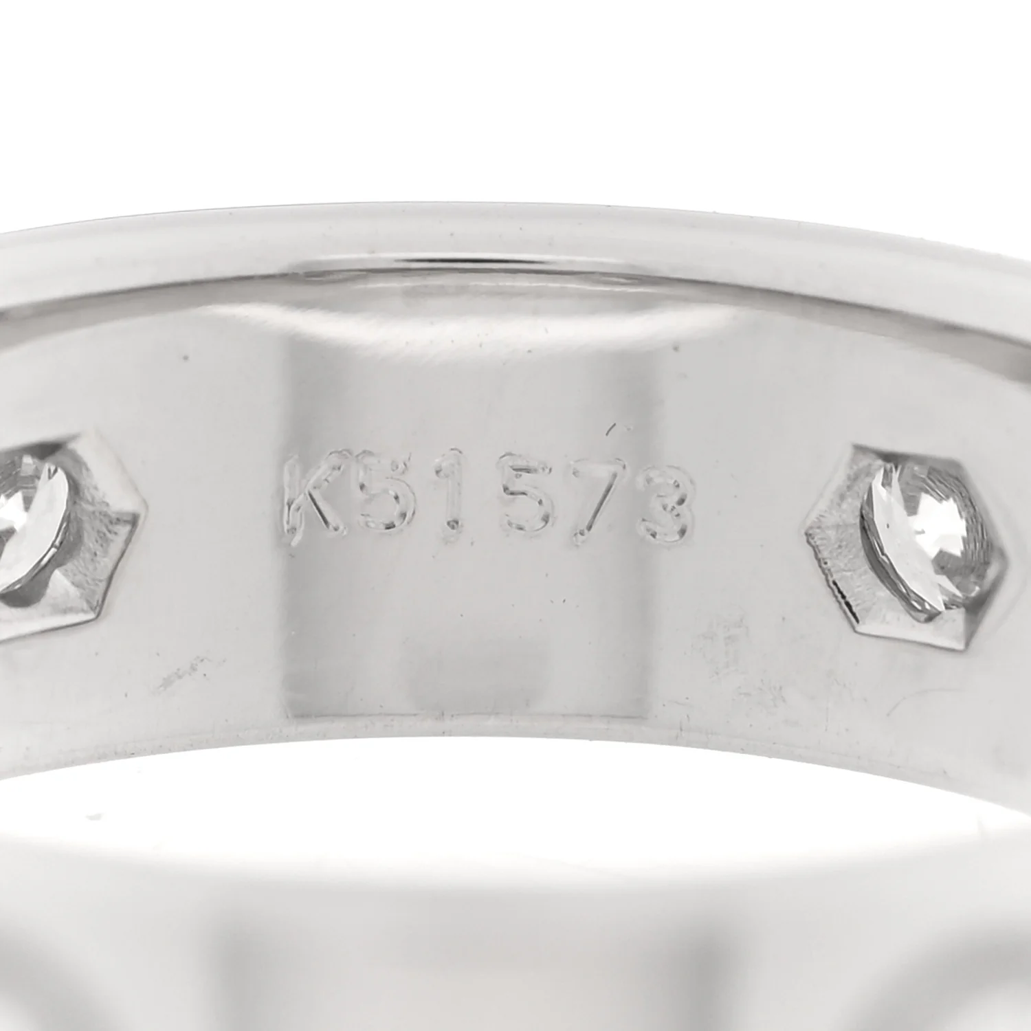 18K White Gold Gold 6 Diamond 5.5mm LOVE Ring 55 7.25 - Image 6