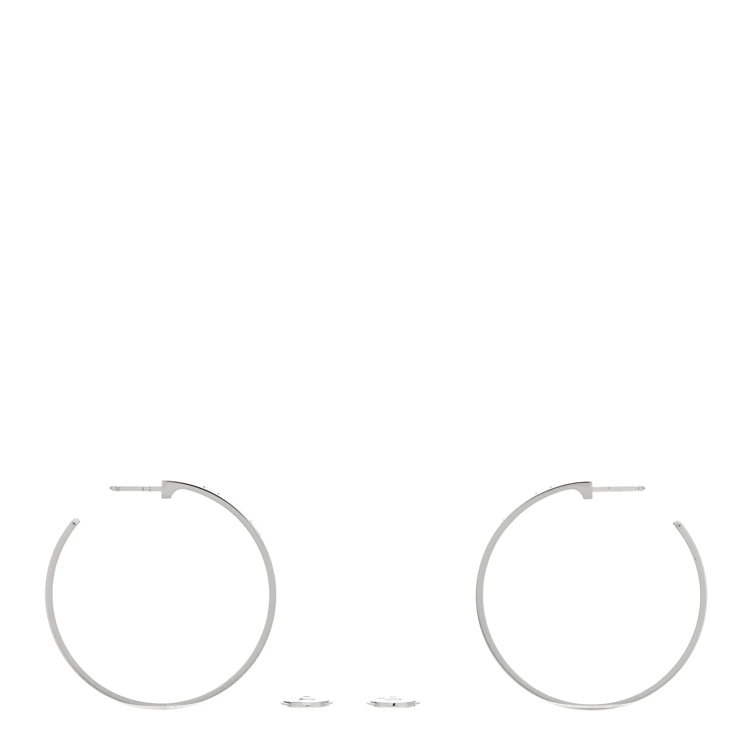 18K White Gold Large LOVE Hoop Earrings - Image 3