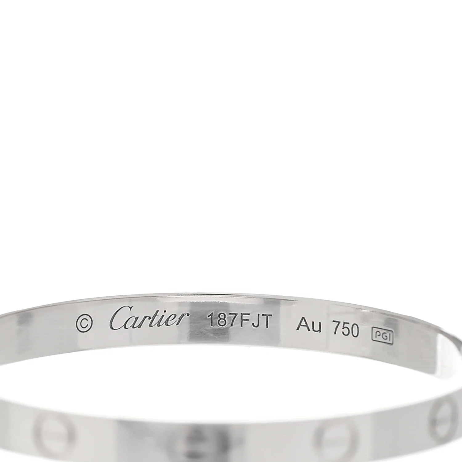 18K White Gold Large LOVE Hoop Earrings - Image 4