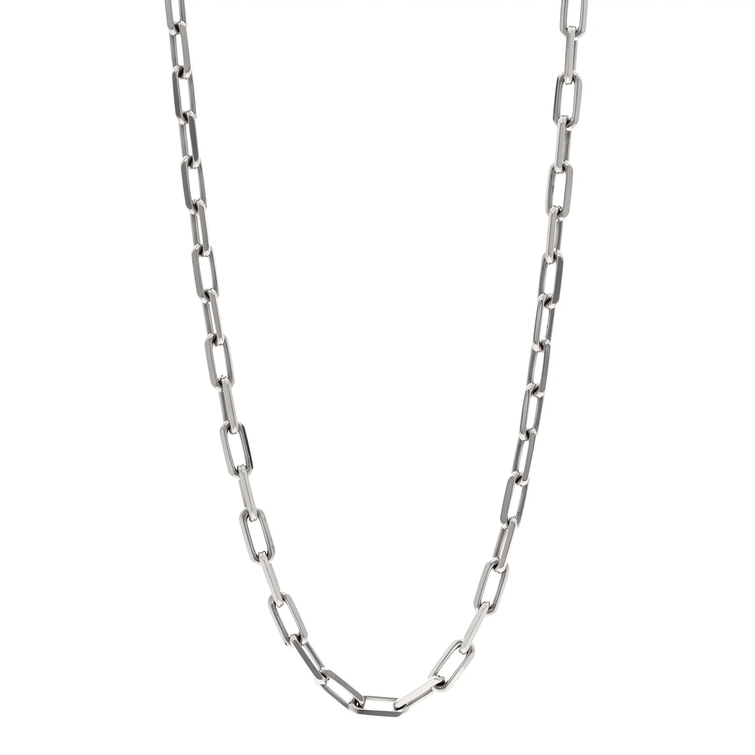 18K White Gold Medium Santos De Cartier Link Necklace
